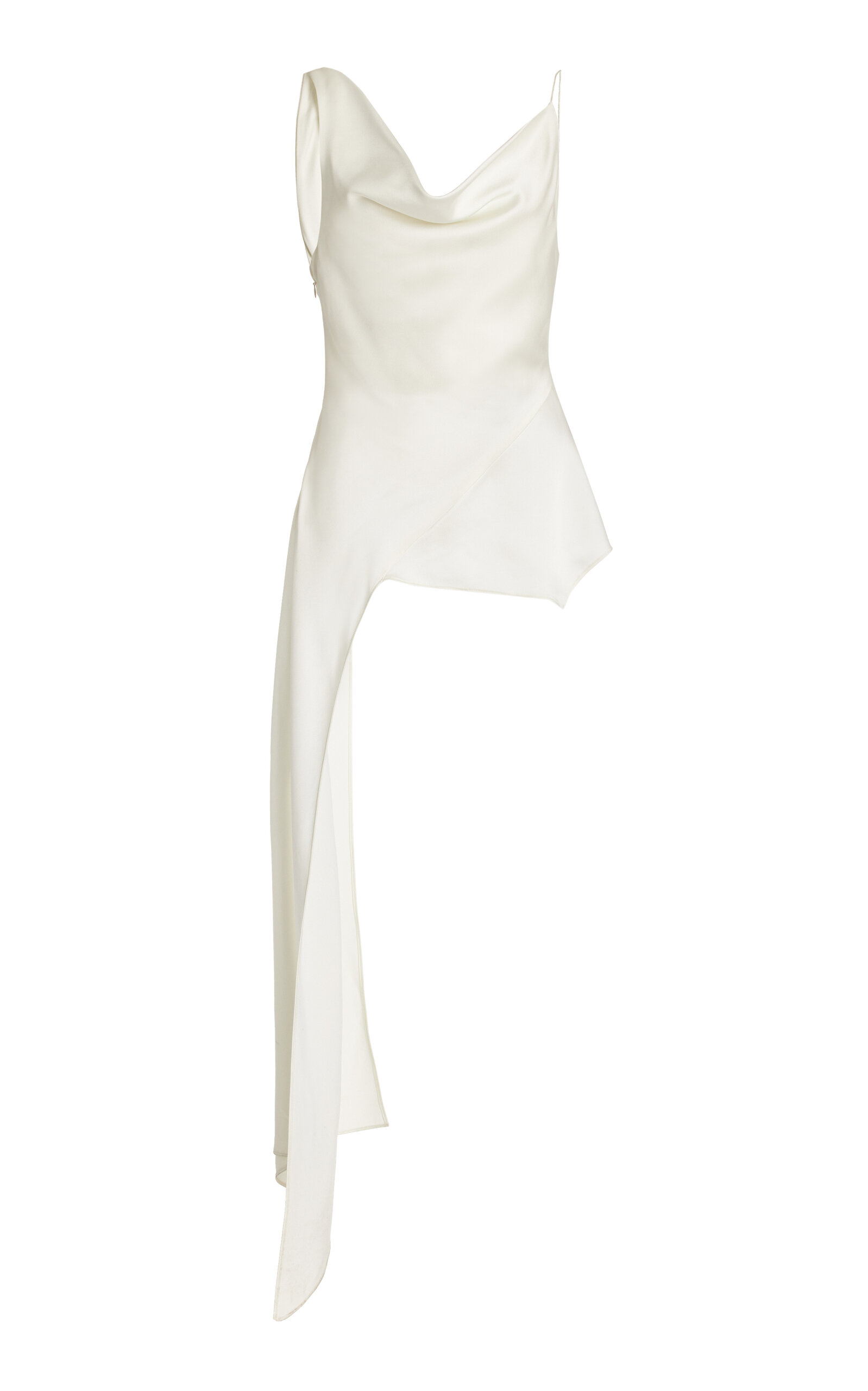 Simkhai Ronnie Asymmetric Satin Top In Ivory