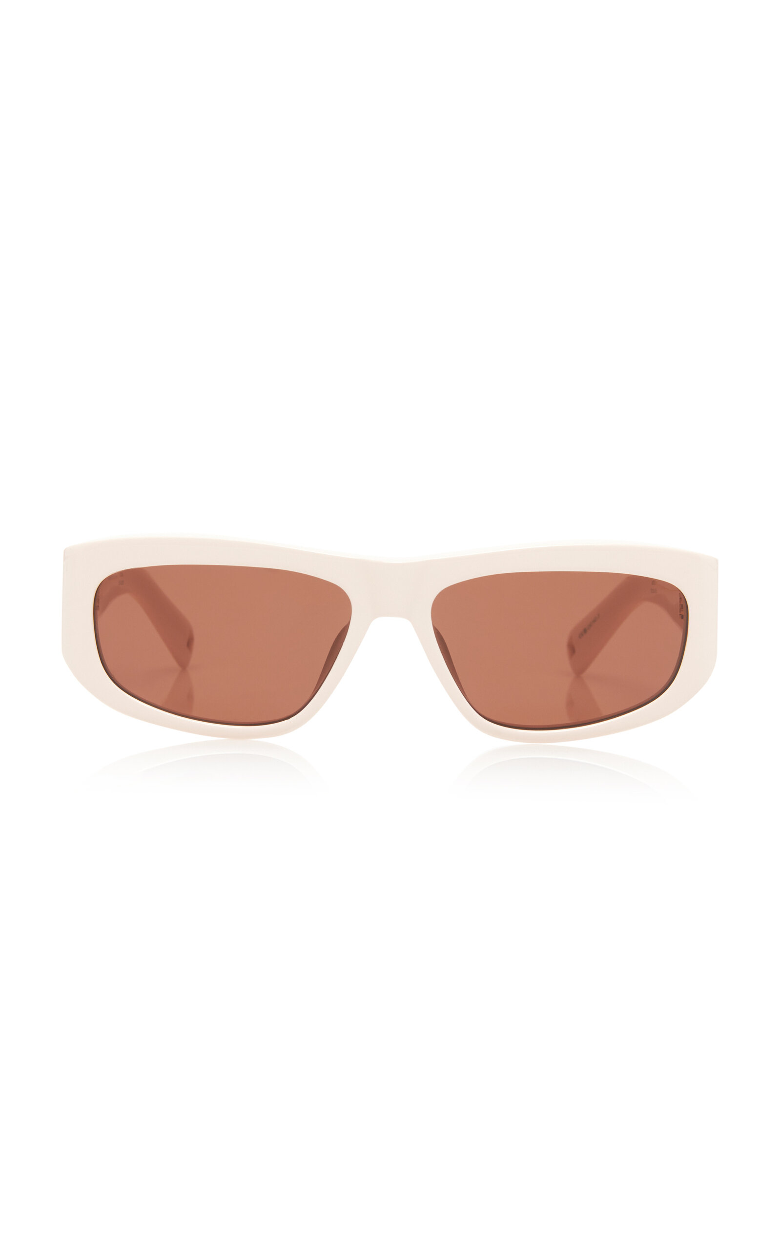 Jacquemus - Pilota Rectangle-Frame Acetate Sunglasses - White - OS - Moda Operandi