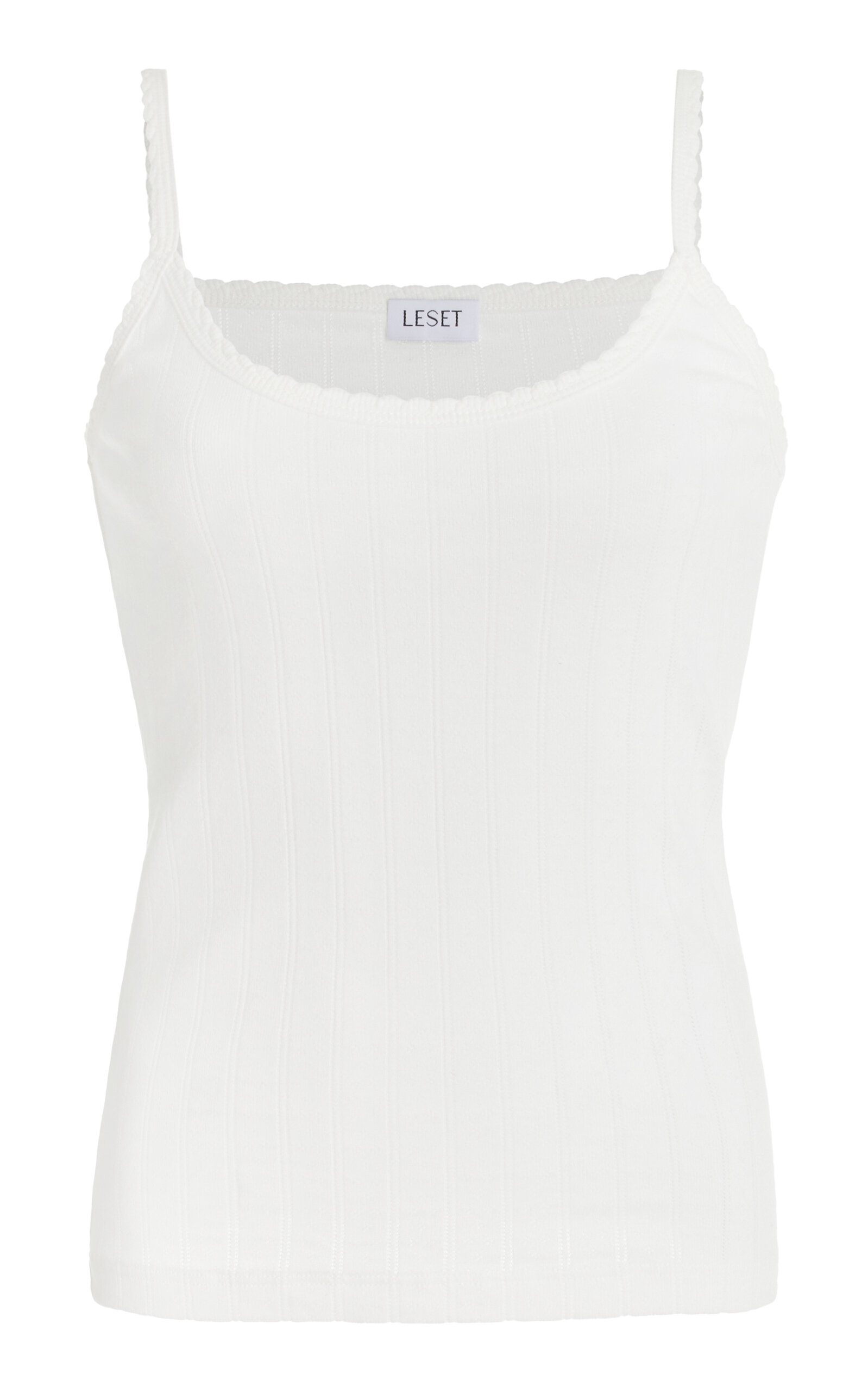 Leset Pointelle-Knit Cotton Tank Top - Women's Clothing
