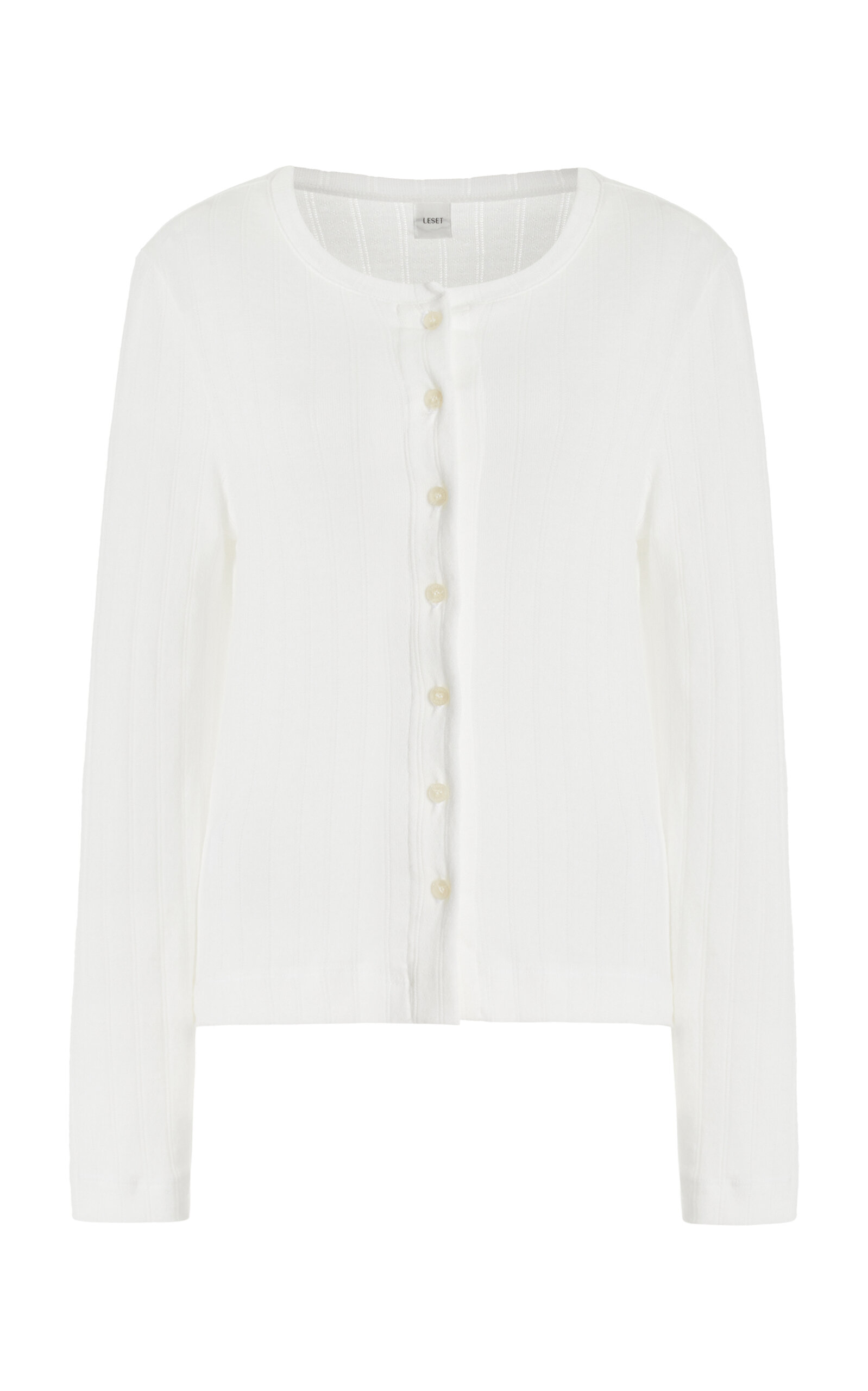 Leset Pointelle-Knit Cotton Cardigan | Thumbnail 8 Leset Pointelle-Knit Cotton Cardigan | Thumbnail 8