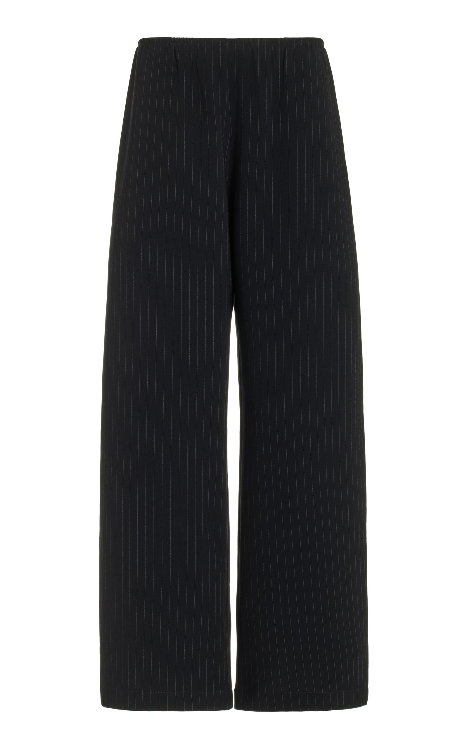 Shop Leset Arielle Pinstriped Wide-leg Pants In Black