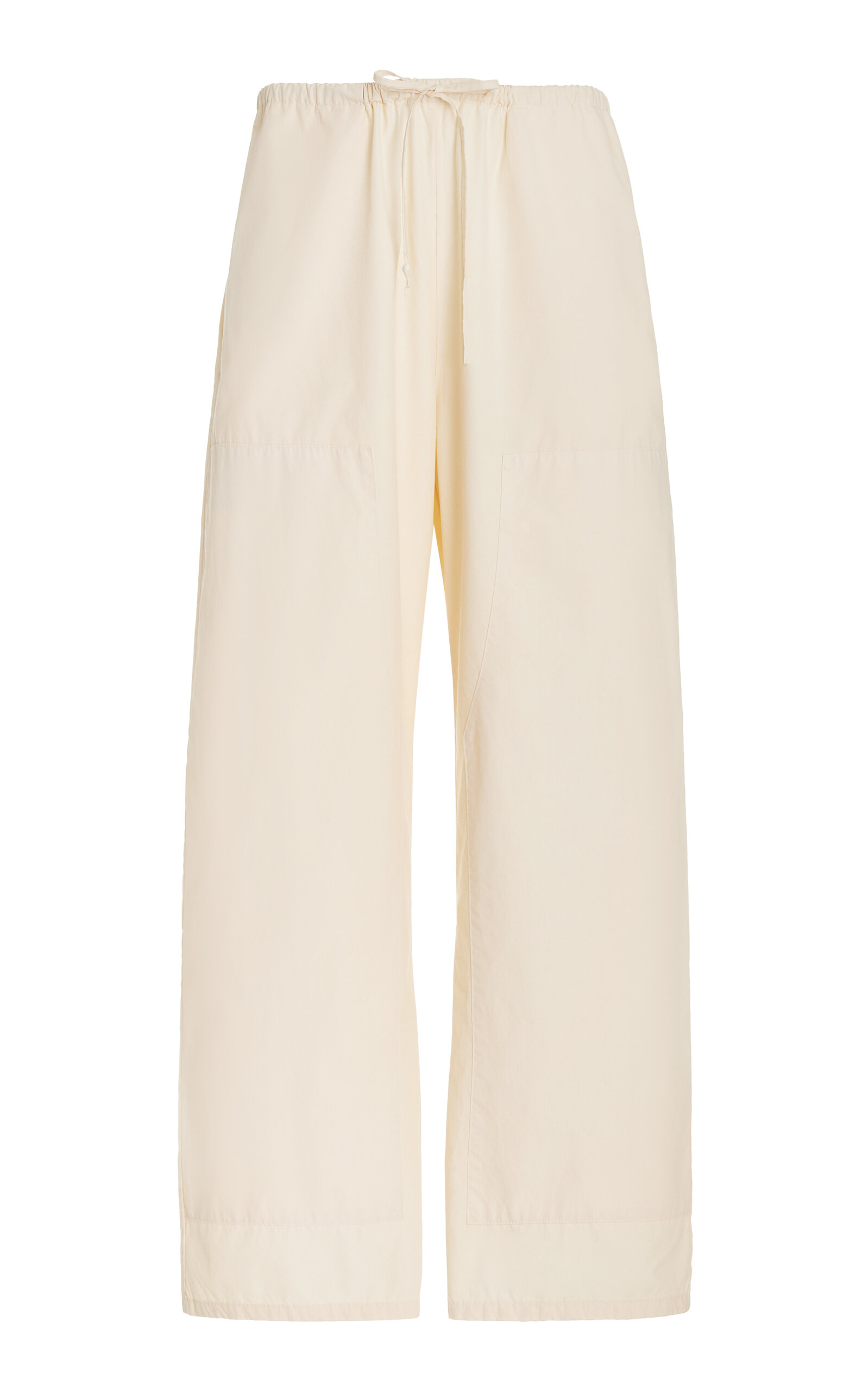 Leset Kyoto Drawstring Cotton Wide-leg Pants In White