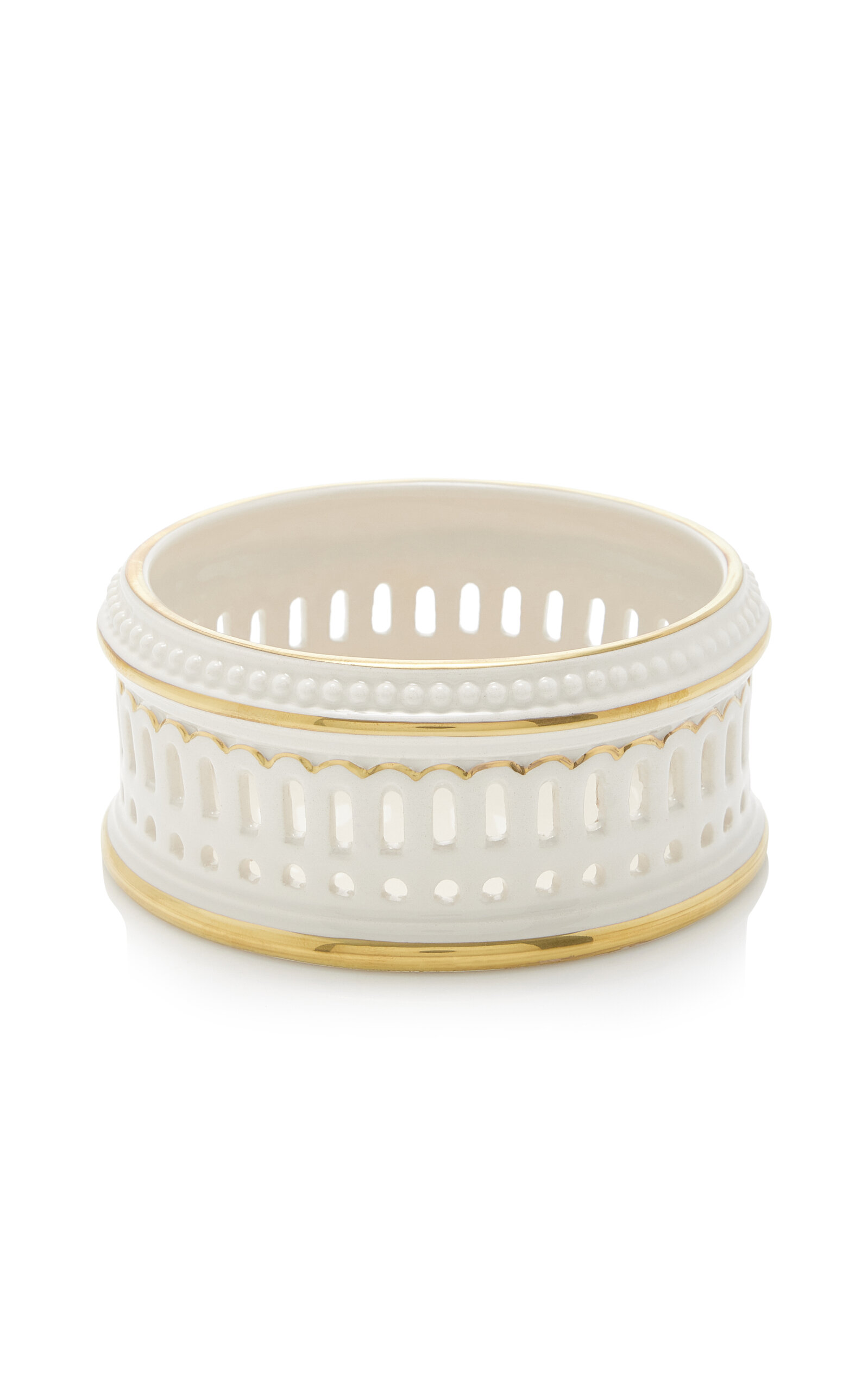 Moda Domus Portichetto Creamware Coaster In Gold