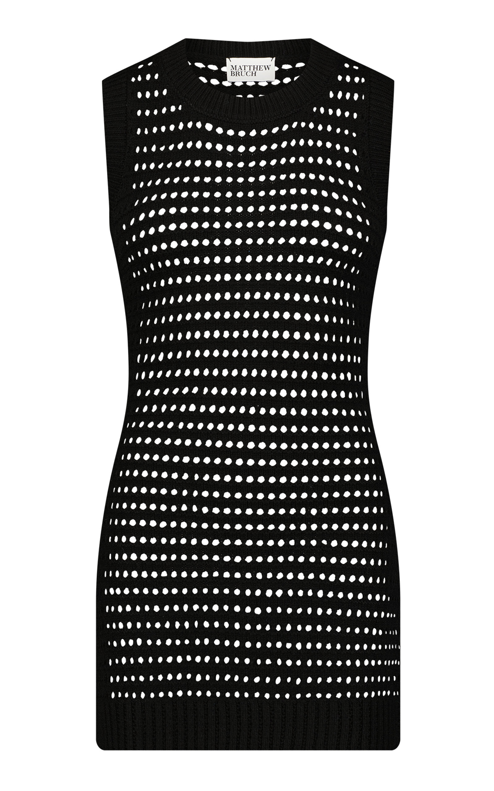 Shop Matthew Bruch Knit Mesh Mini Dress In Black