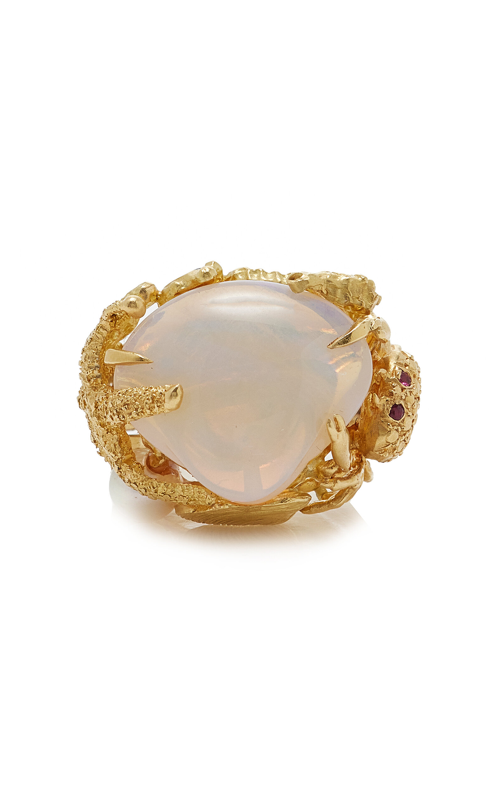 Opal Vita Marina 18K Yellow Gold Opal; Ruby and Diamond Ring
