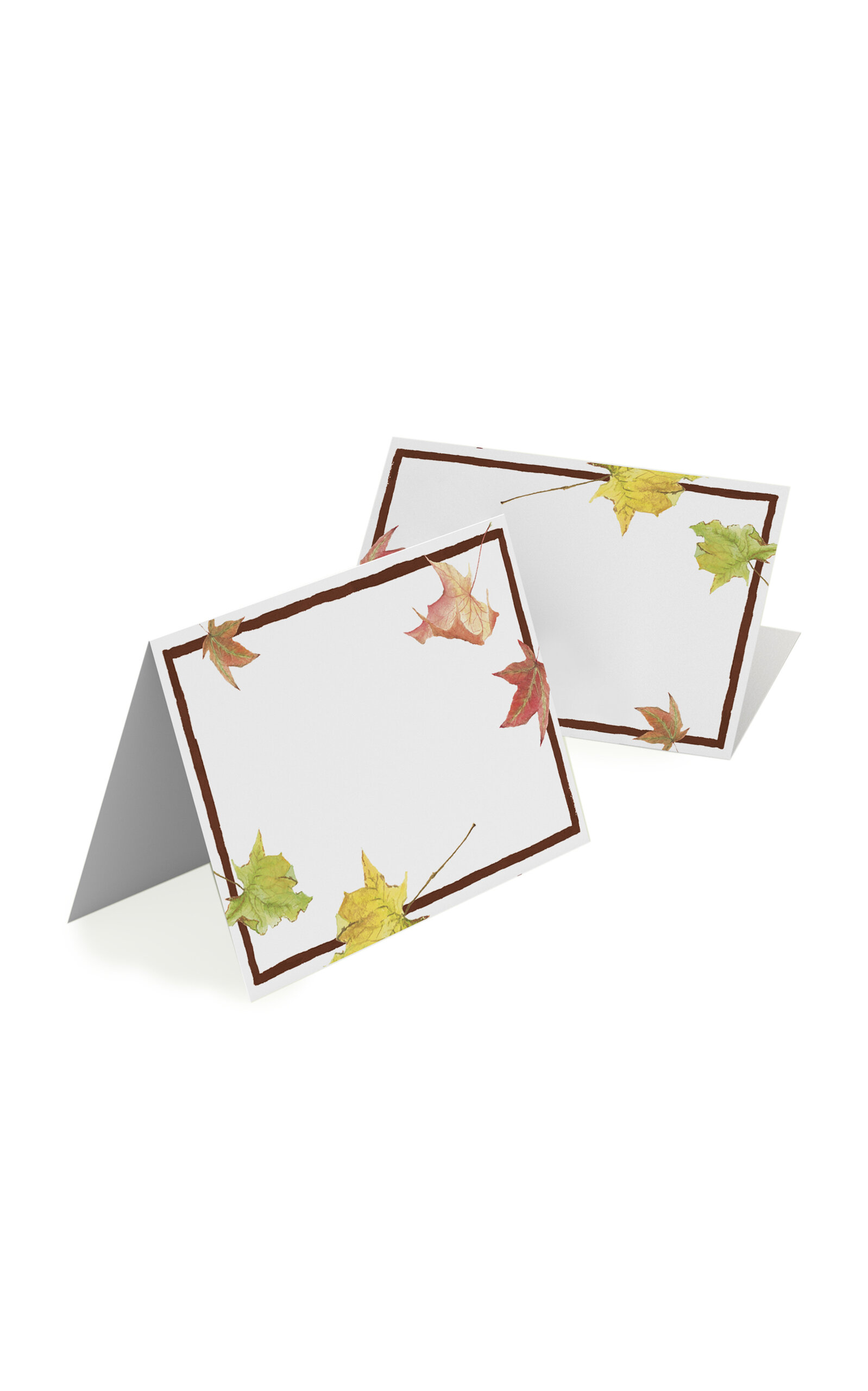 Clementina Sketchbook Set-of-eight Autumn Leaves Hand-painted Place Cards In Multi