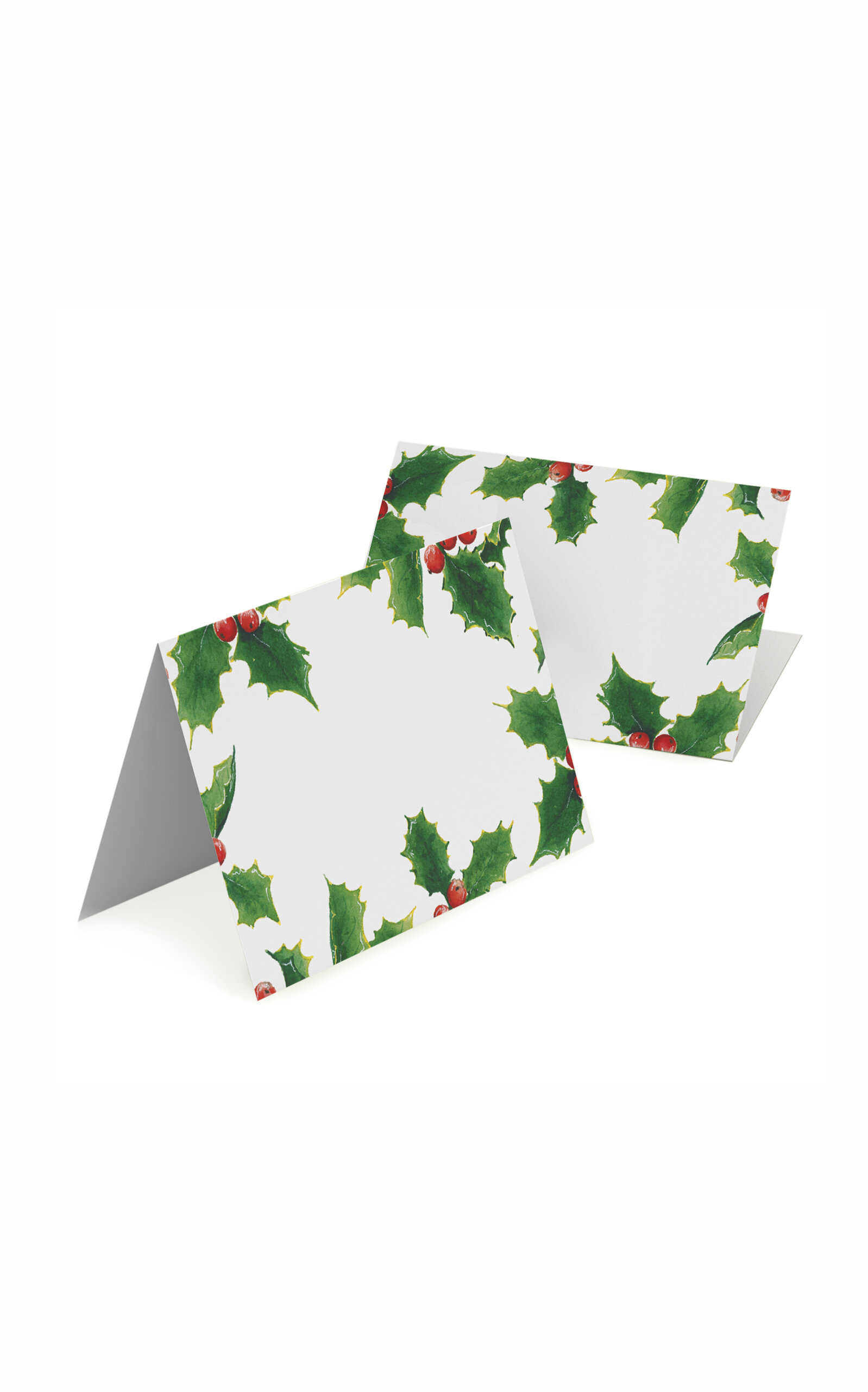Clementina Sketchbook Set-of-Eight Christmas Holly Hand-Painted Place Cards - Multi