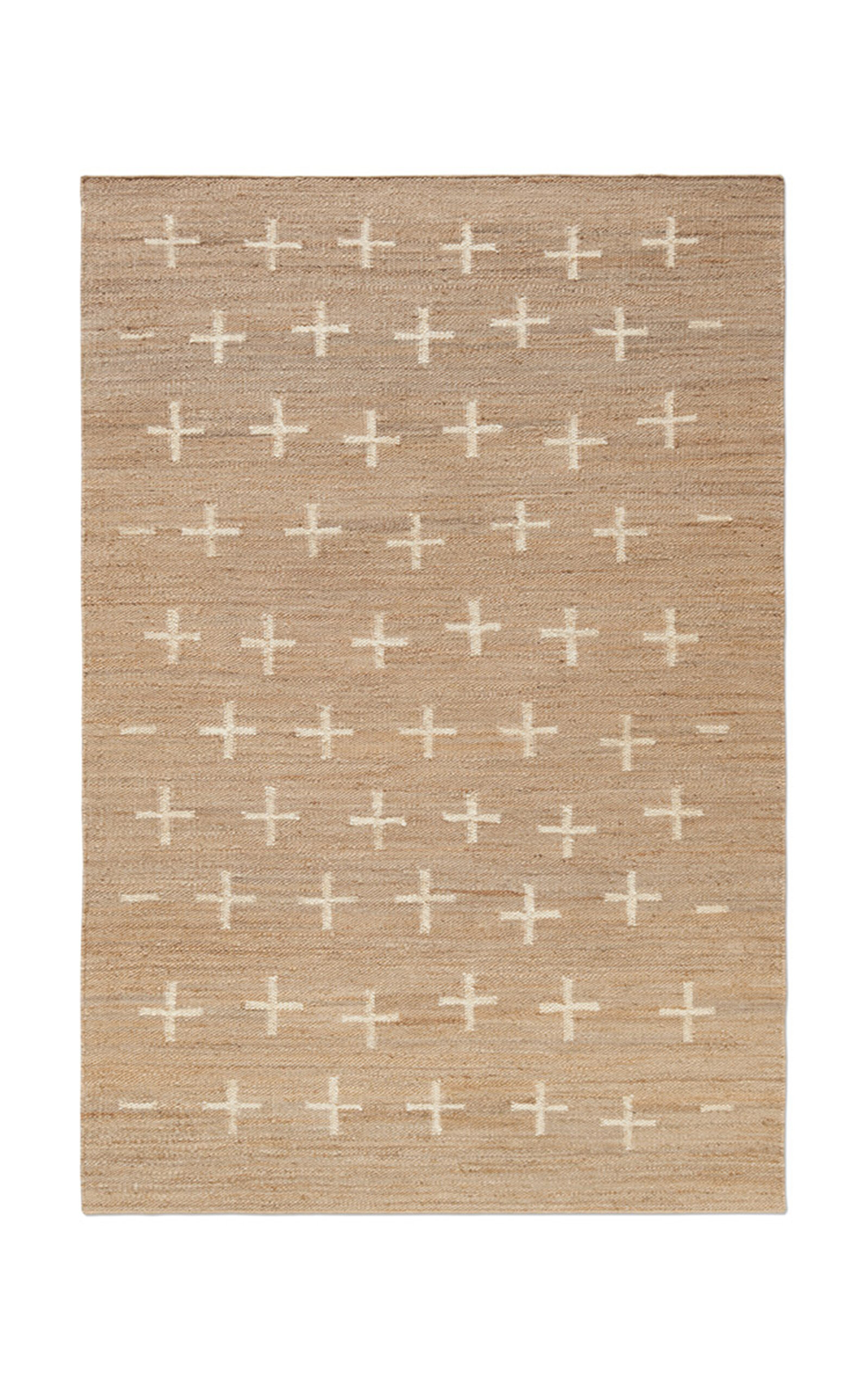 Nordic Knots Jute Cross By ; Flatweave Area Rug In Cream; Size 2.5' X 16' In Brown