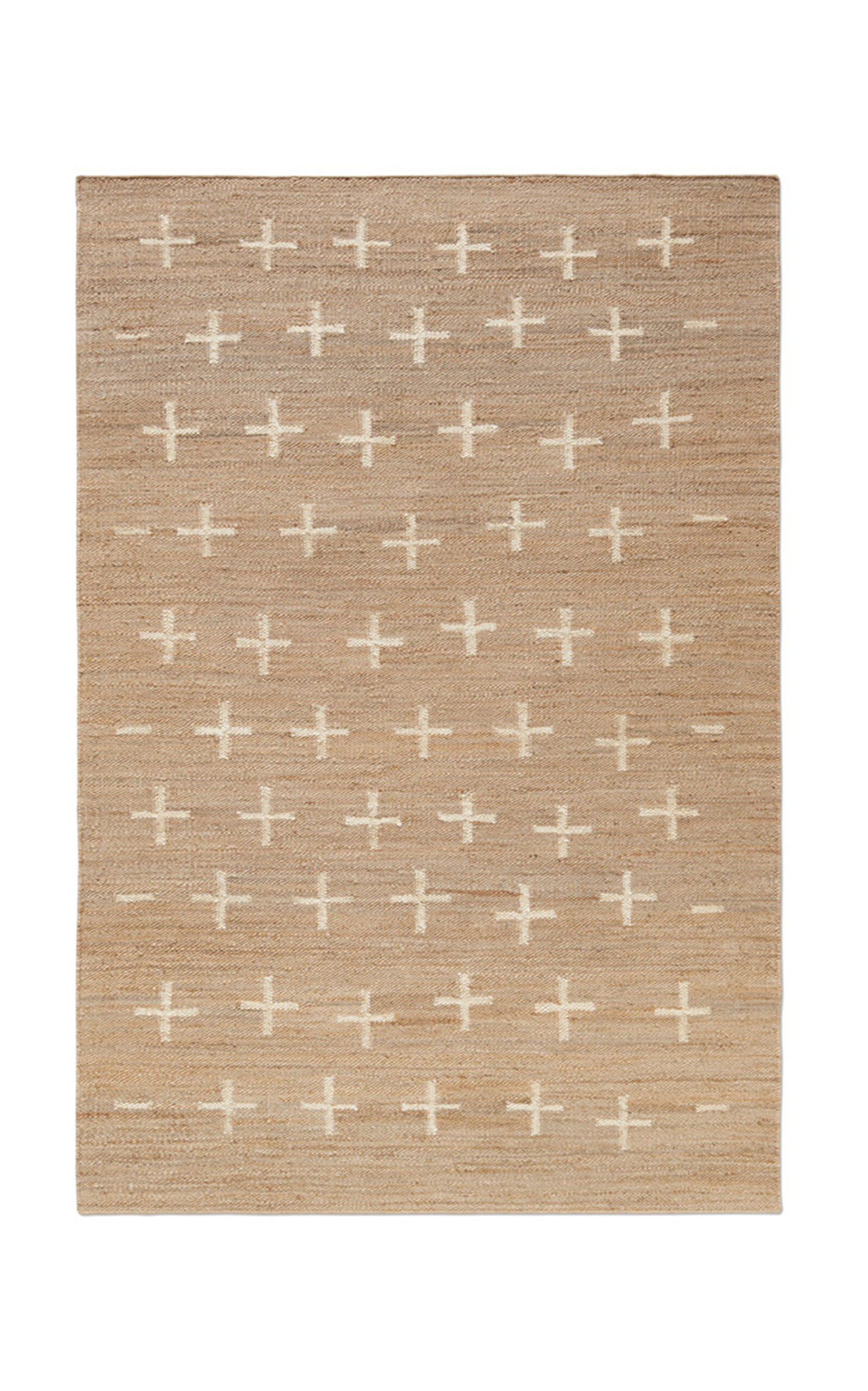 Nordic Knots Jute Cross By ; Flatweave Area Rug In Cream; Size 5' X 8' In Brown