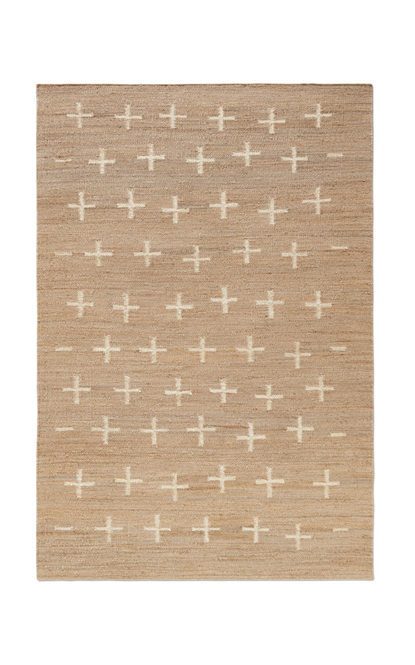 Nordic Knots Jute Cross By ; Flatweave Area Rug In Cream; Size 5' X 8' In Brown