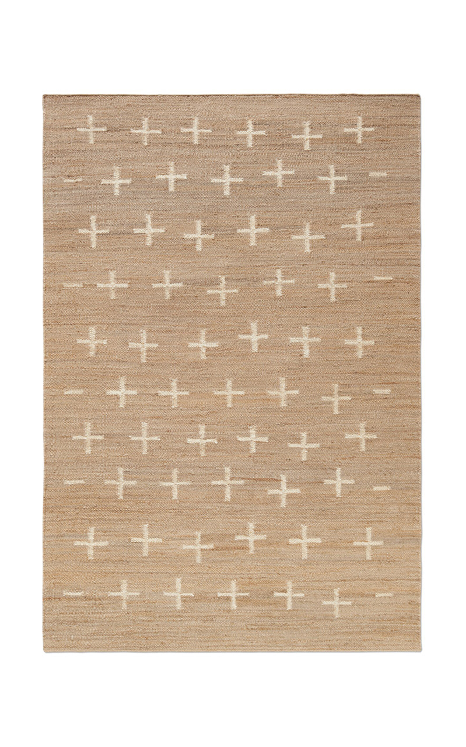 Nordic Knots Jute Cross By ; Flatweave Area Rug In Cream; Size 2.5' X 12' In Brown