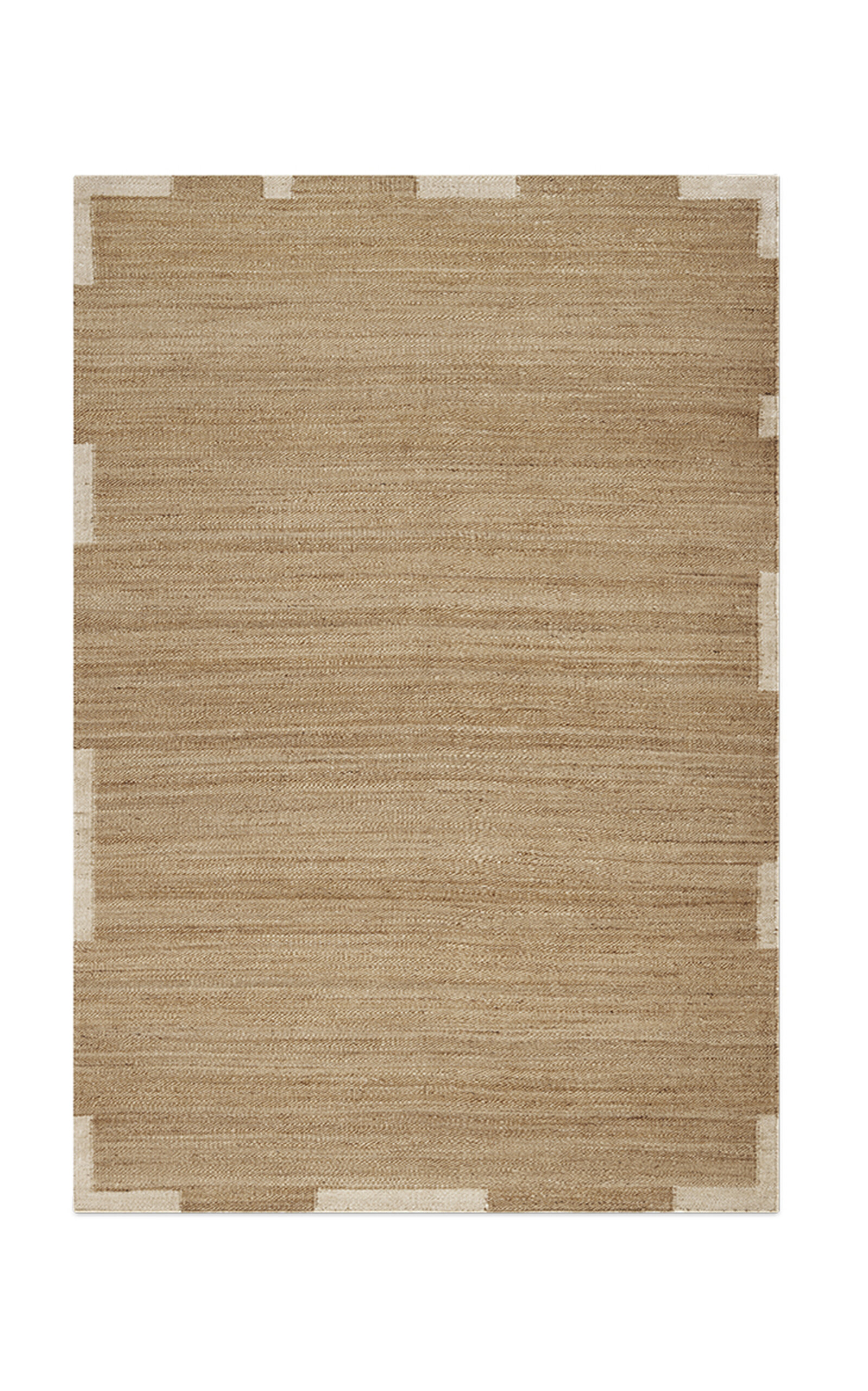 Nordic Knots Jute Edge By ; Flatweave Area Rug In Cream; Size 2.5' X 16' In Brown