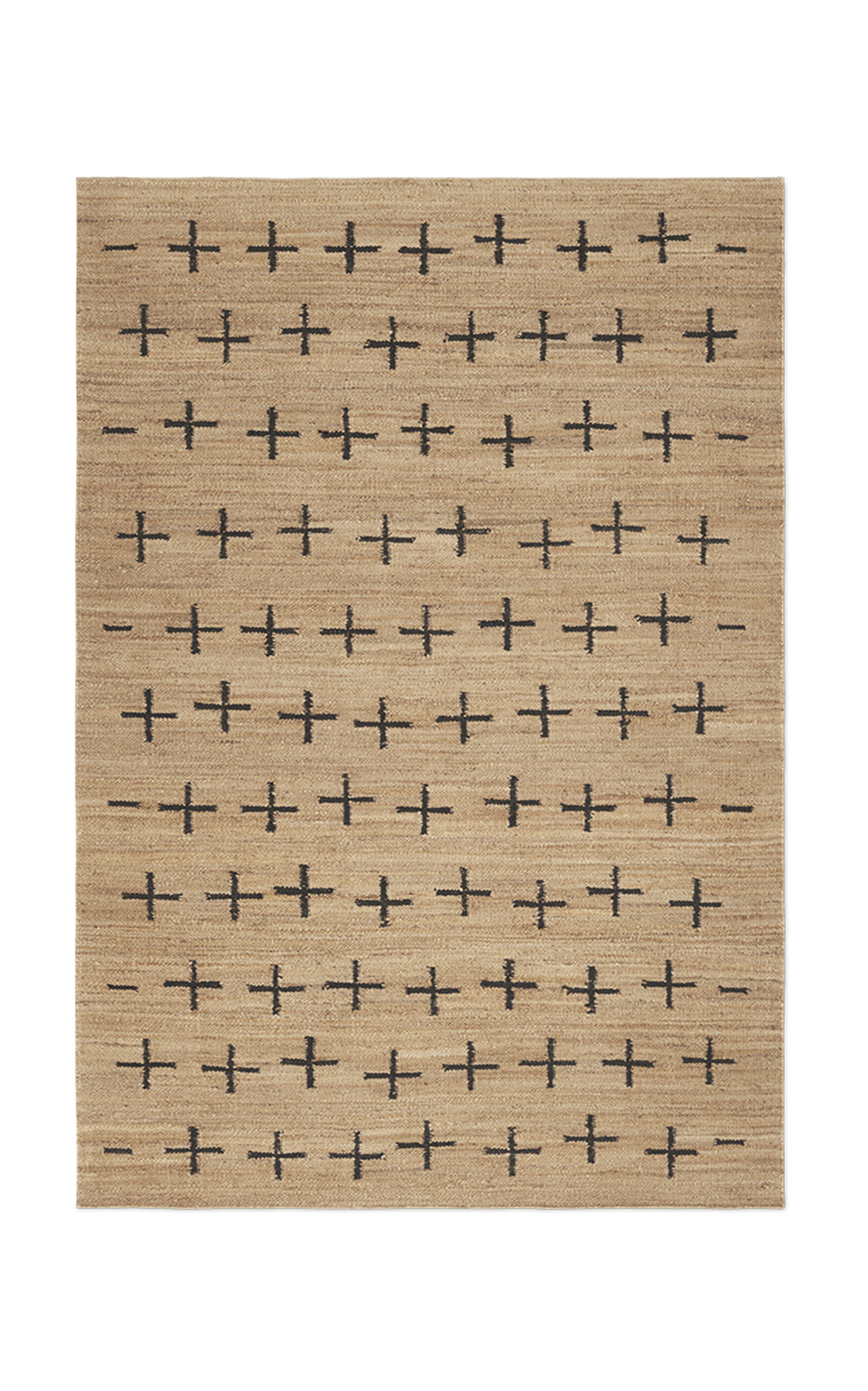 Nordic Knots Jute Cross By ; Flatweave Area Rug In Black; Size 2.5' X 16'