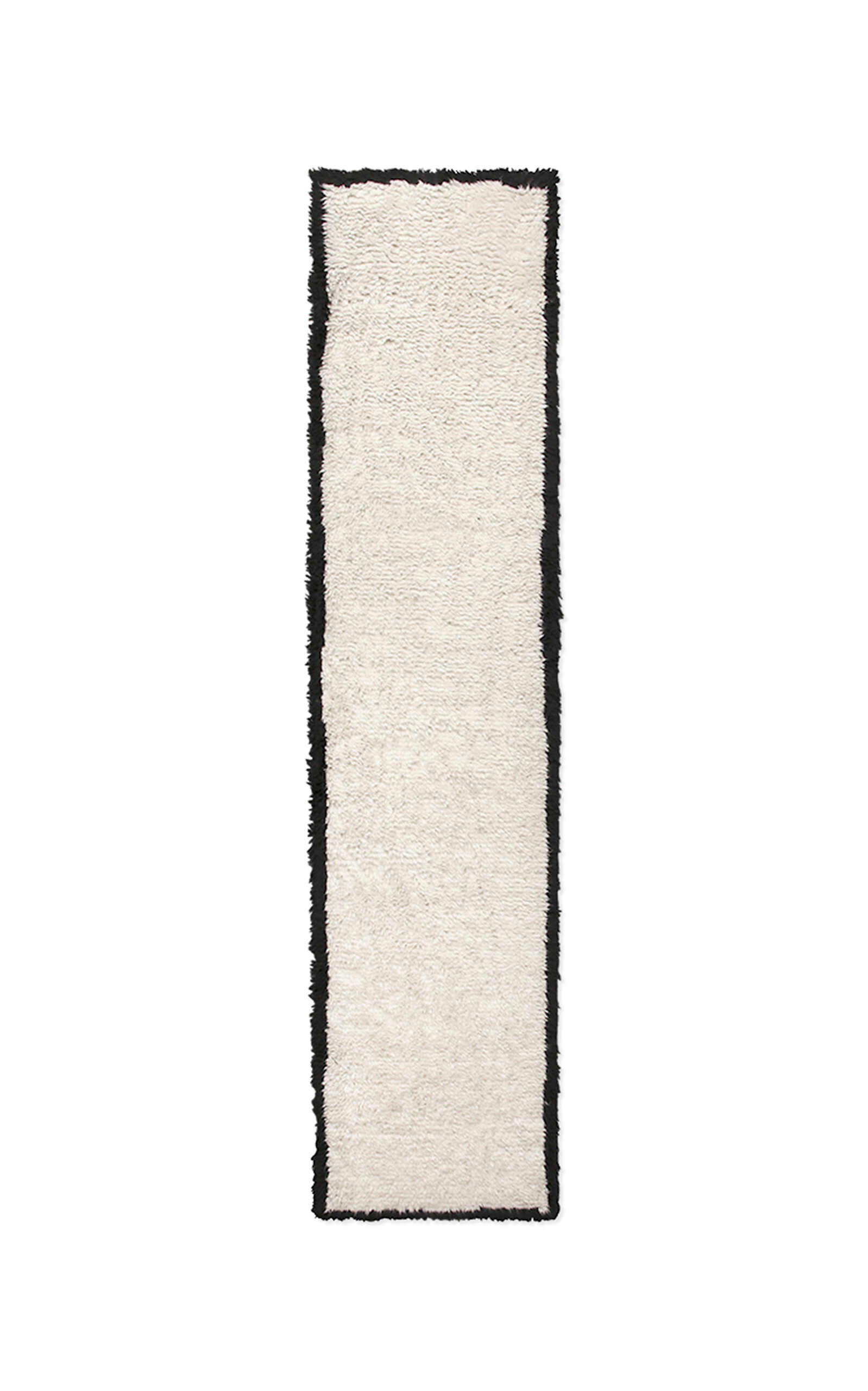 Nordic Knots Shaggy Runner By ; Shaggy Area Rug In Cream/black; Size 2.5' X 12' In Off-white