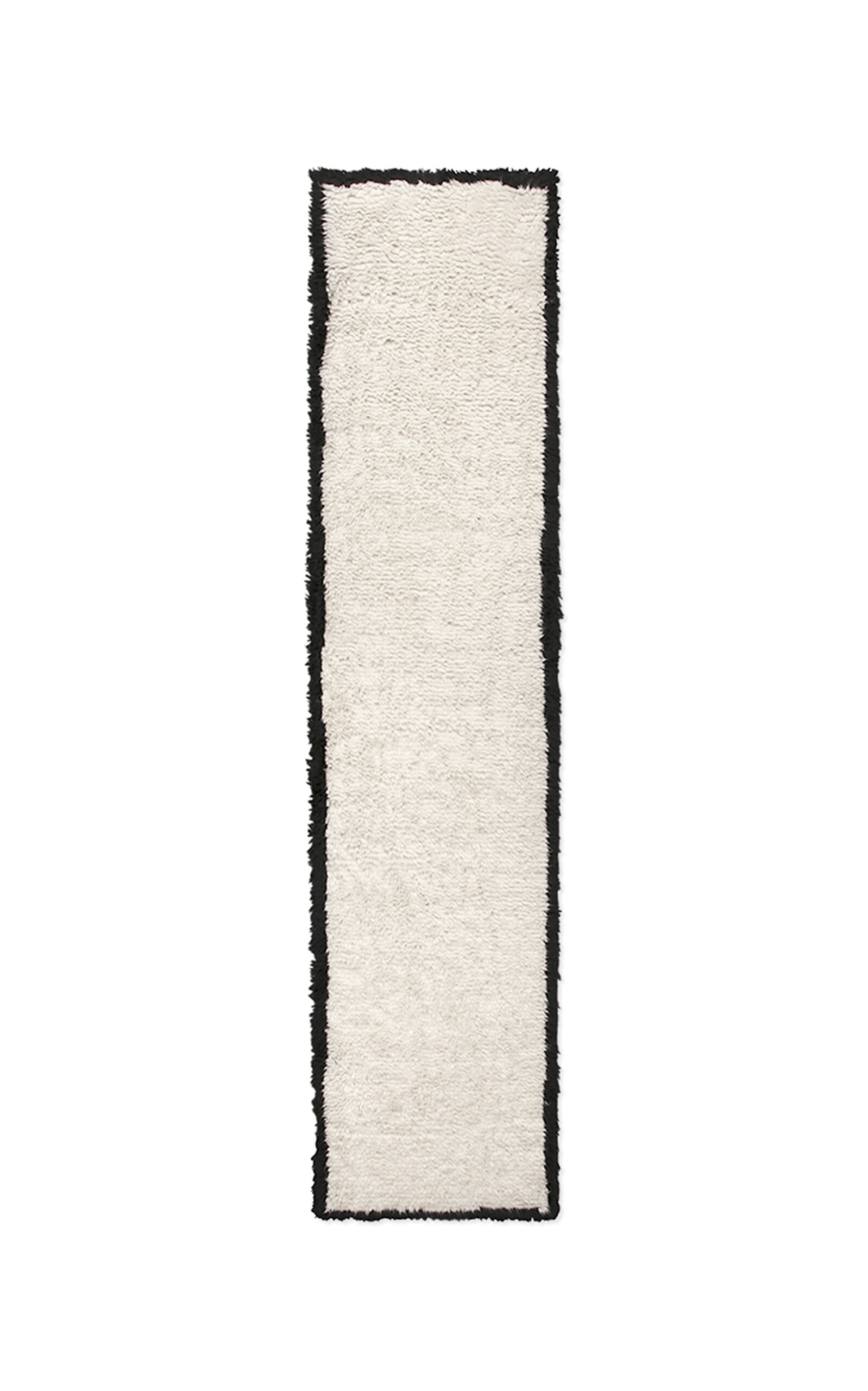 Nordic Knots Shaggy Runner By ; Shaggy Area Rug In Cream/black; Size 2.5' X 12' In Off-white