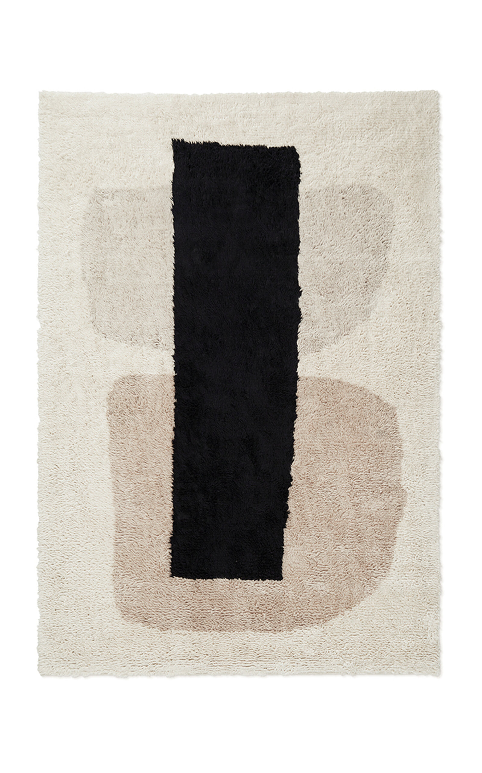 Nordic Knots Monolith 01 By ; Shaggy Area Rug In Dusty White; Size 5' X 8' In Off-white