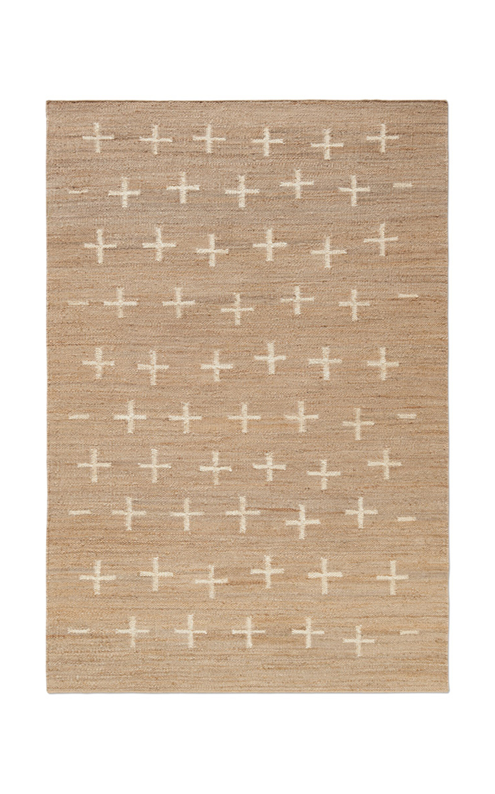 Nordic Knots Jute Cross By ; Flatweave Area Rug In Cream; Size 6' X 9' In Brown