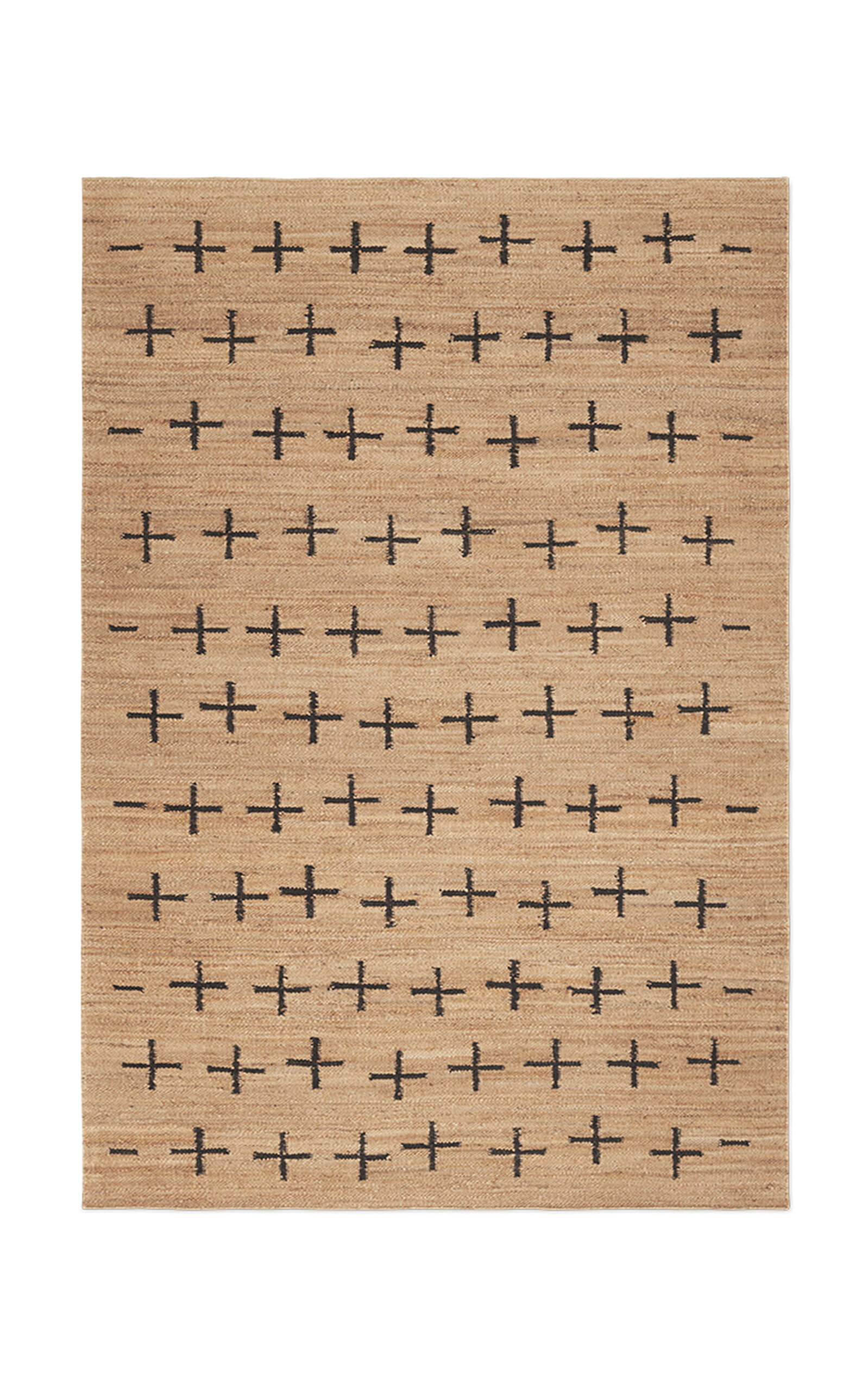 NORDIC KNOTS JUTE CROSS BY NORDIC KNOTS; FLATWEAVE AREA RUG IN BLACK; SIZE 2.5' X 12'