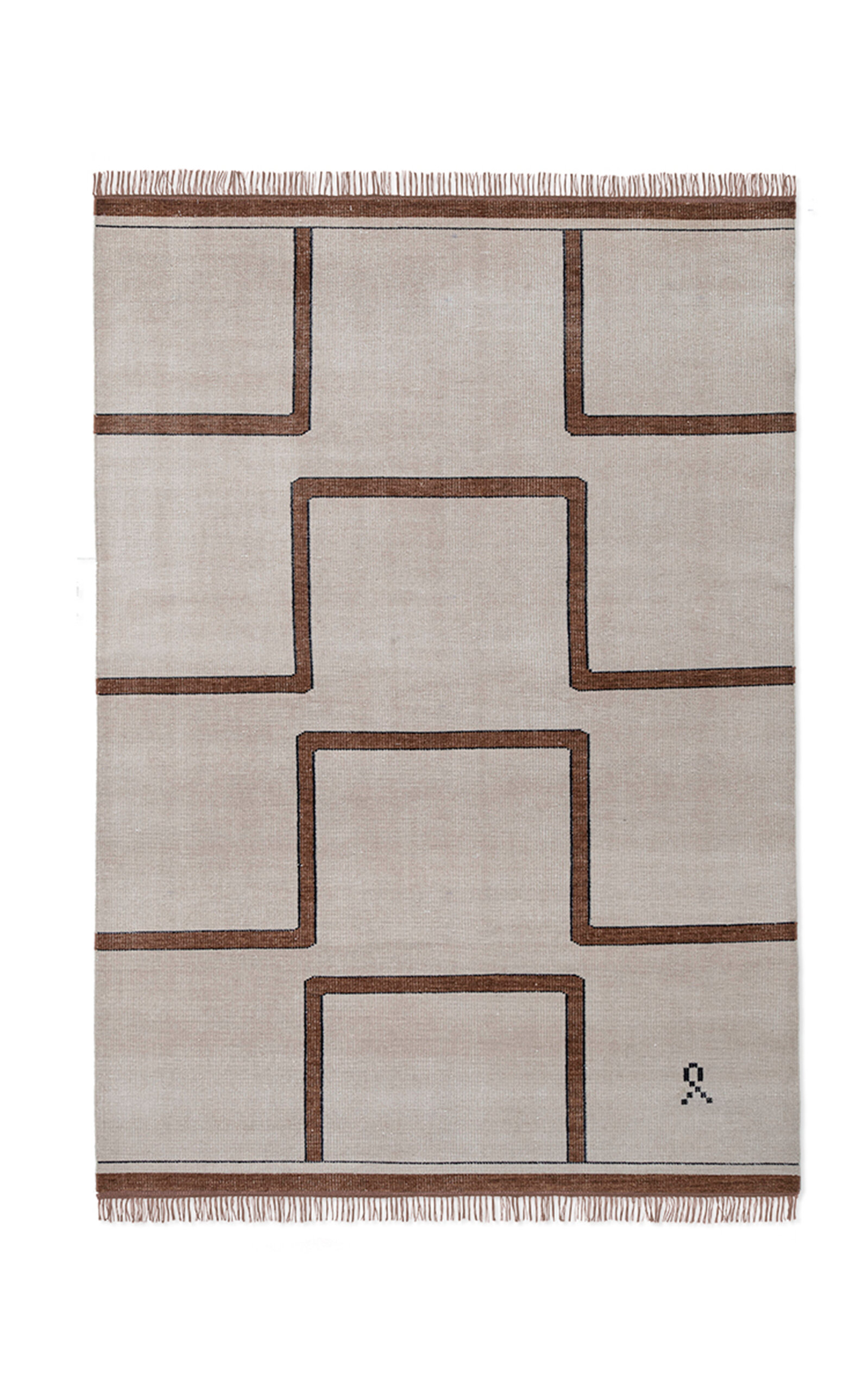 Nordic Knots Elder 03 By ; Hand Knotted Area Rug In Terracotta; Size 9' X 12' In Grey