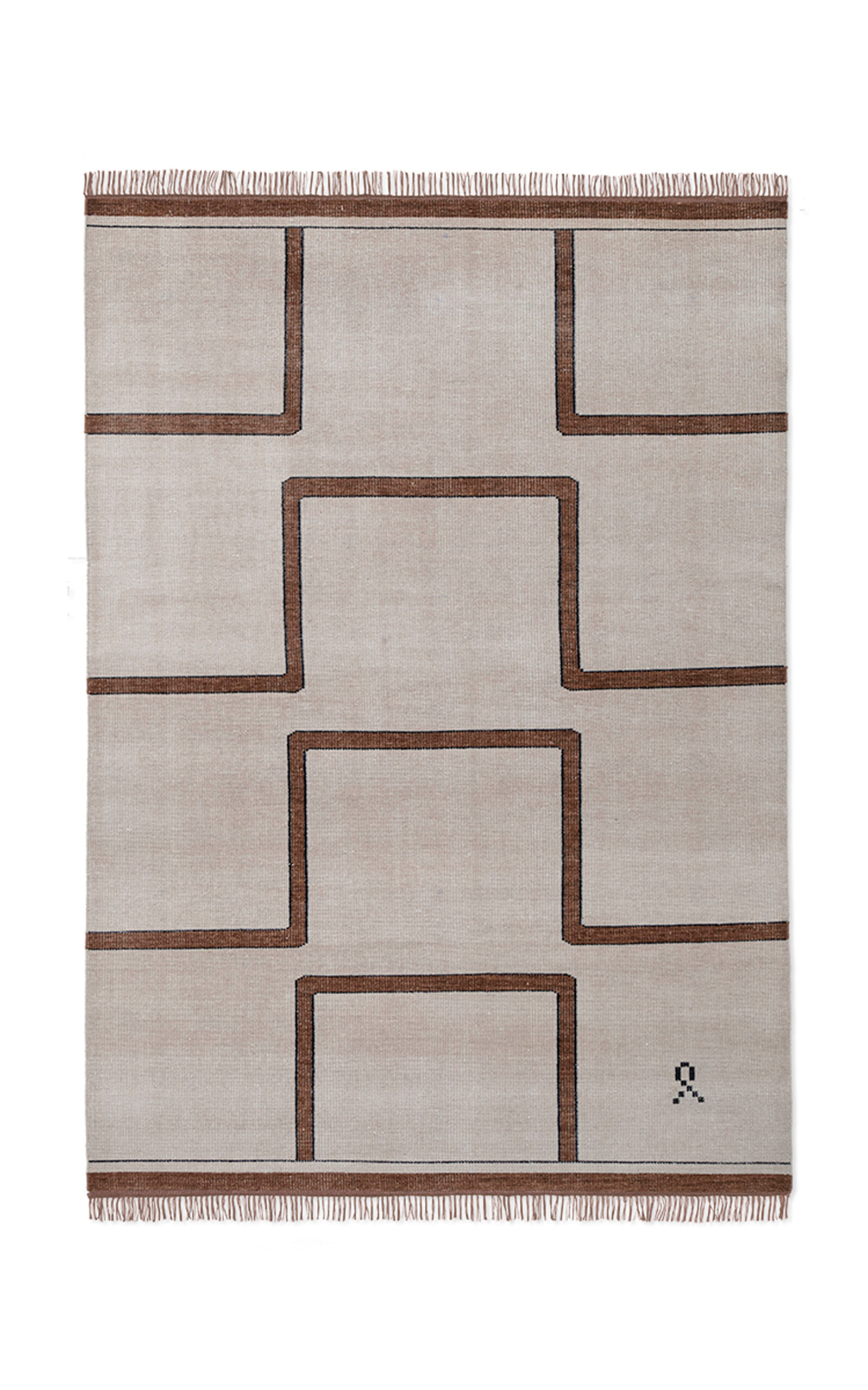 Nordic Knots Elder 03 By ; Hand Knotted Area Rug In Terracotta; Size 8' X 10' In Grey