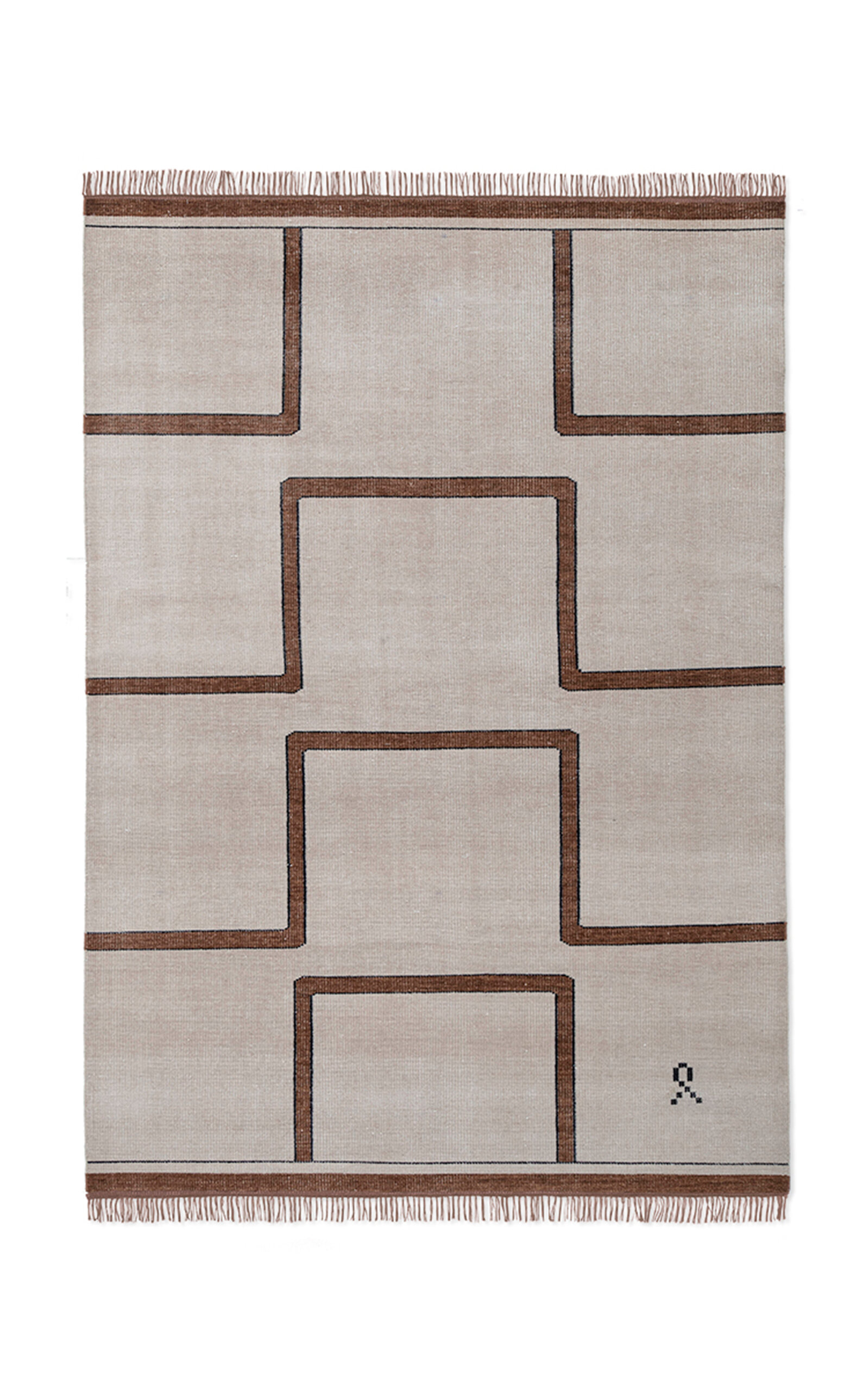 Nordic Knots Elder 03 By ; Hand Knotted Area Rug In Terracotta; Size 6' X 9' In Grey