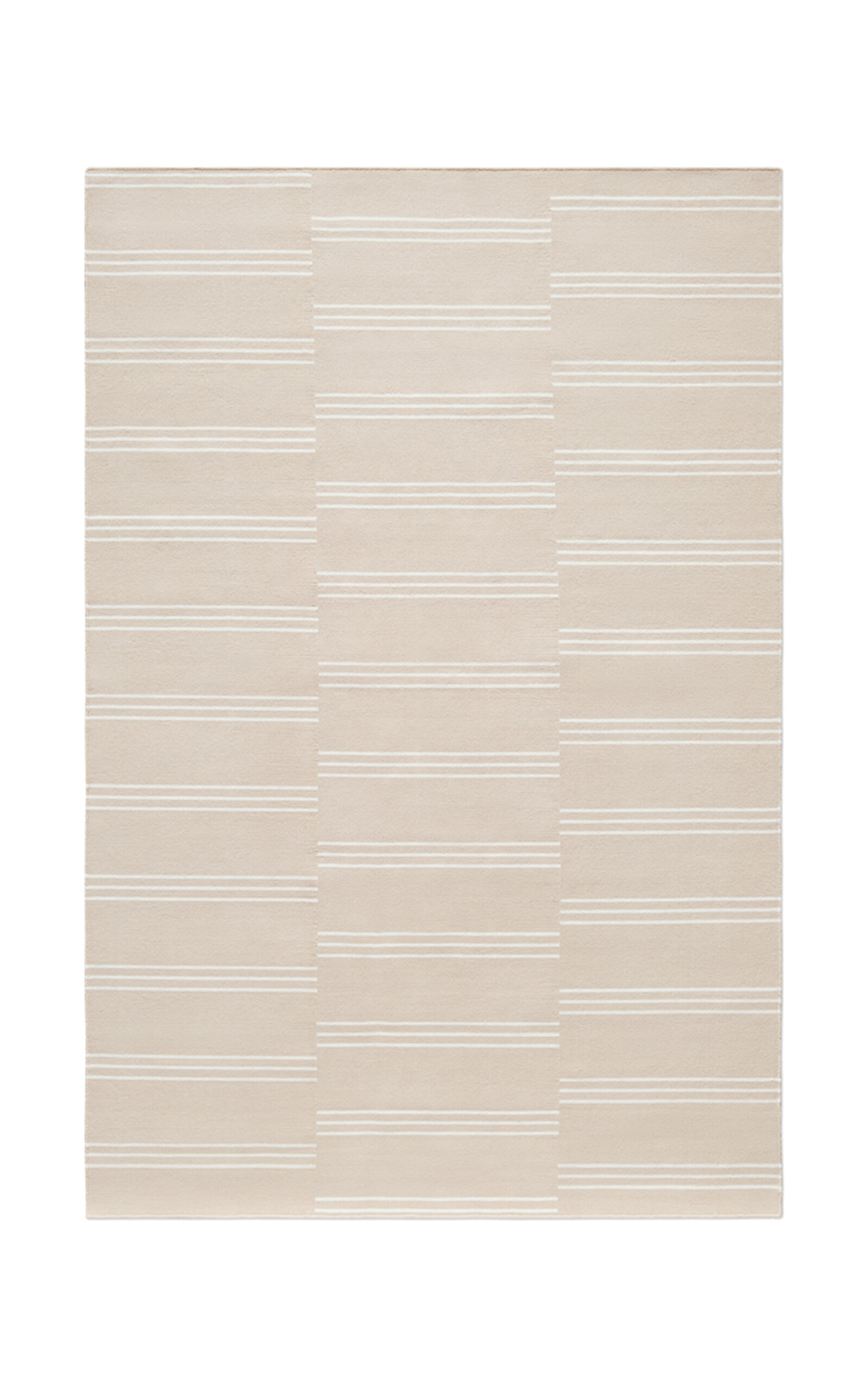 Nordic Knots Stripes By ; Flatweave Area Rug In Sand/cream; Size 5' X 8' In Taupe