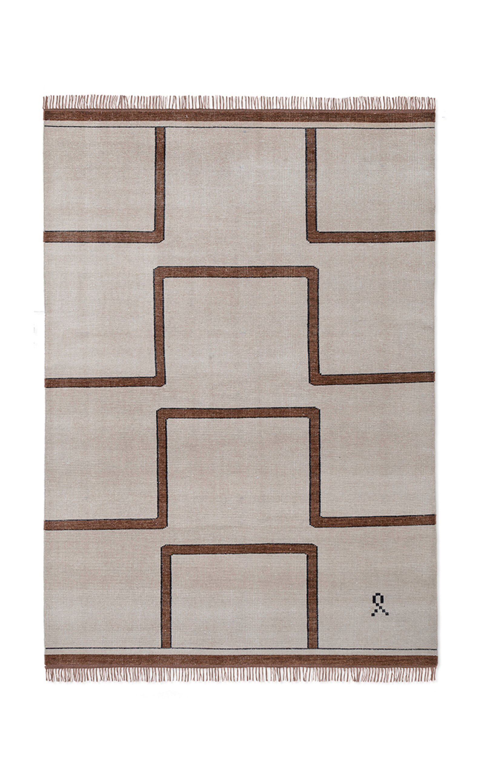 Nordic Knots Elder 03 By ; Hand Knotted Area Rug In Terracotta; Size 10' X 14' In Grey