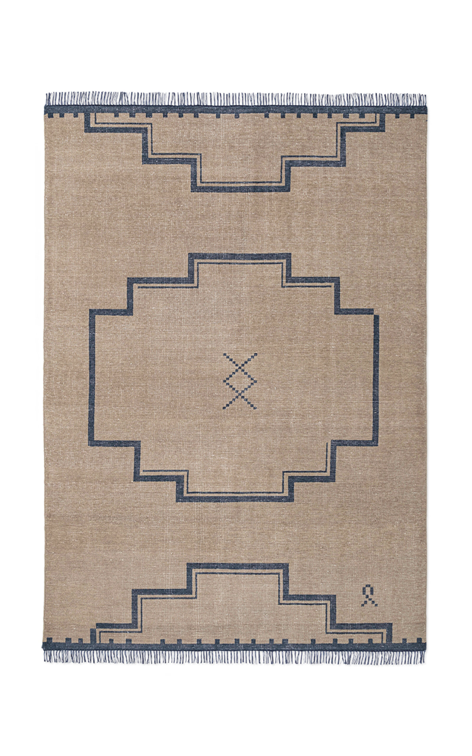 NORDIC KNOTS ELDER 02 BY NORDIC KNOTS; HAND KNOTTED AREA RUG IN NAVY; SIZE 9' X 12'