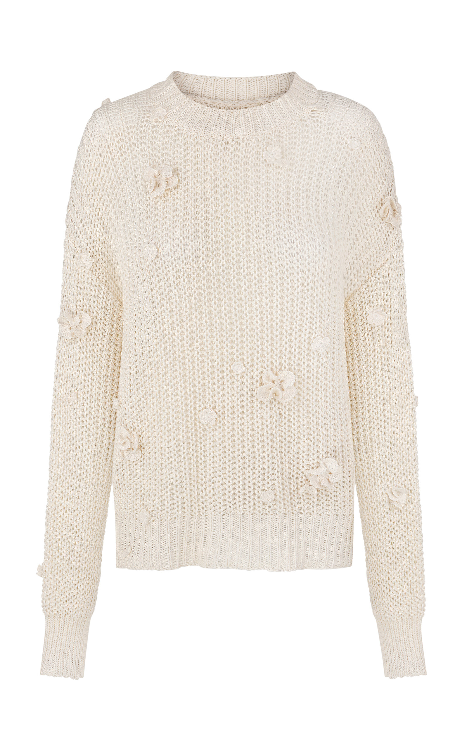Shelly Flower-Embellished Organic Cotton Sweater