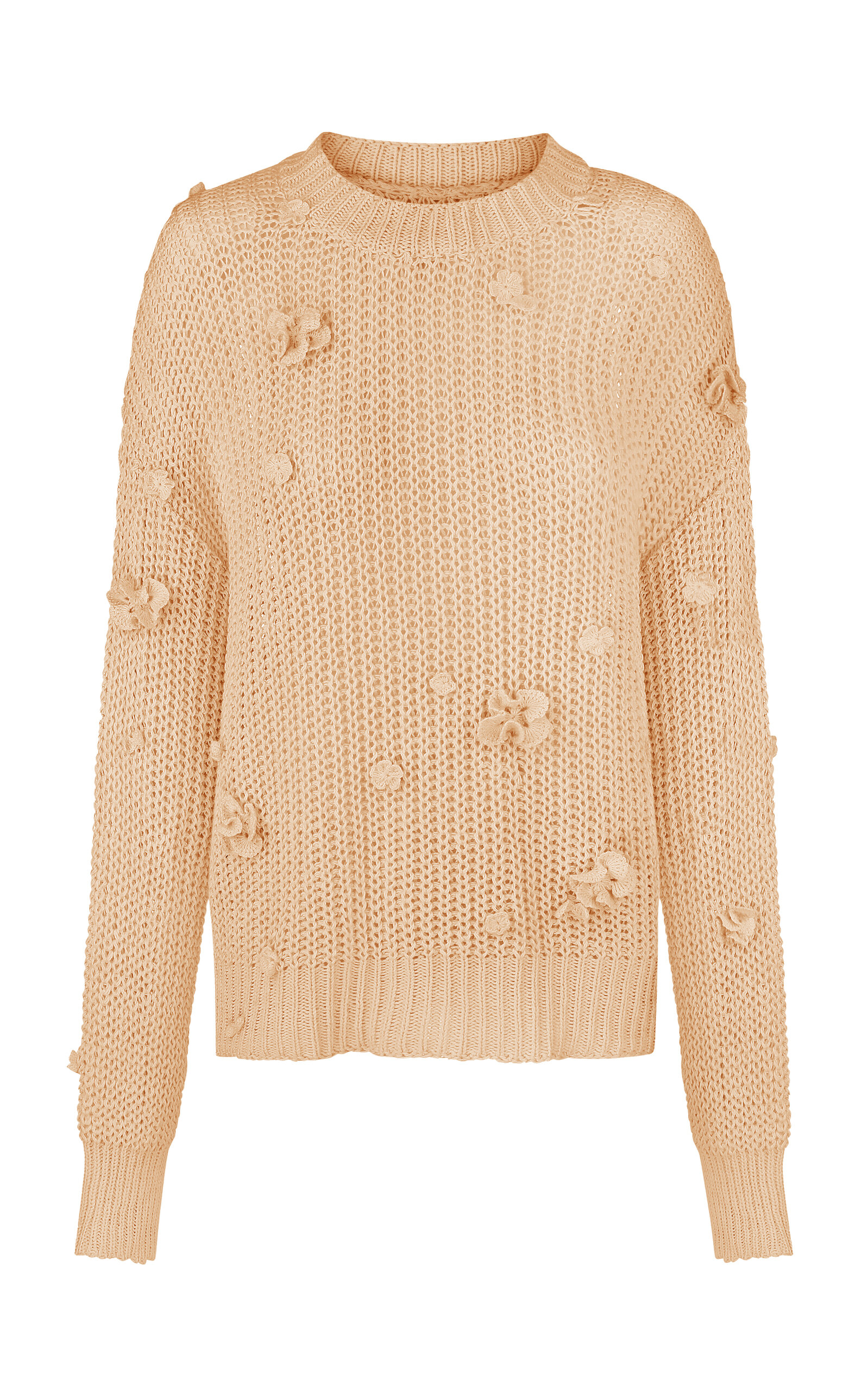 Shelly Flower-Embellished Organic Cotton Sweater