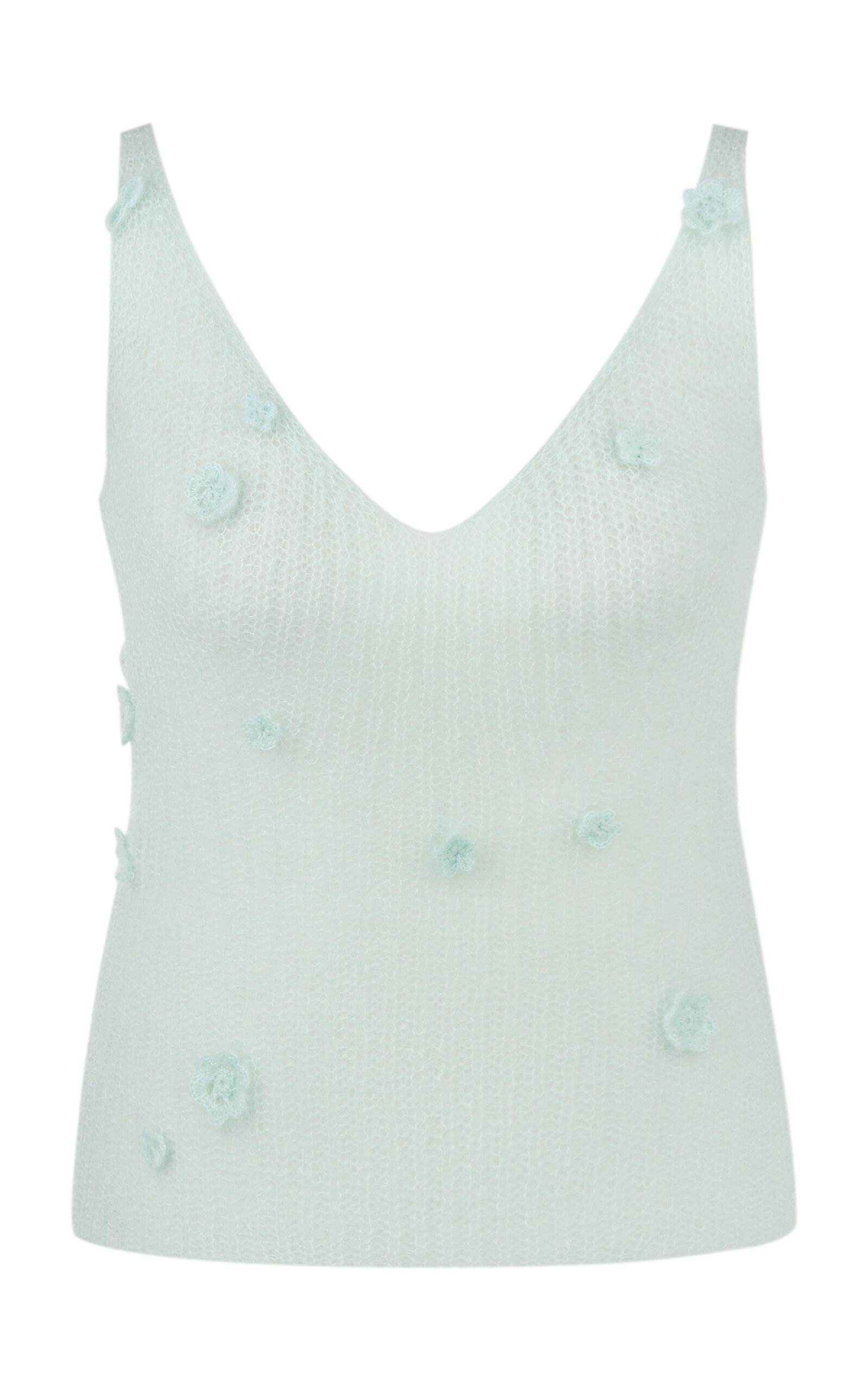 Imany Flower-Embellished Mohair Knit Top