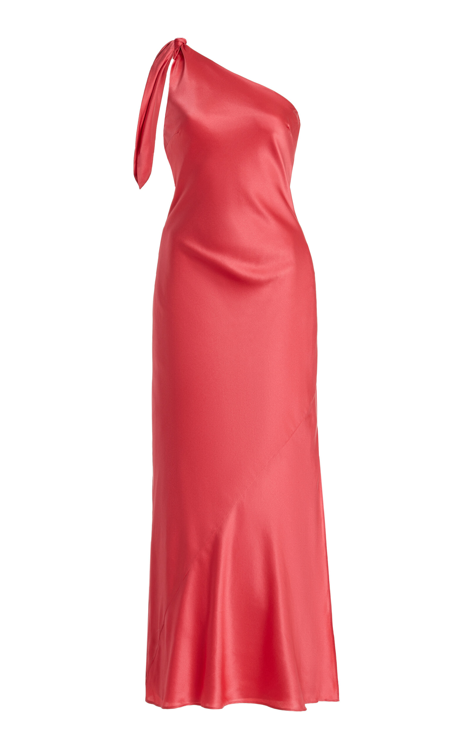 Cult Gaia - Kamila Asymmetric Stretch Silk Maxi Dress - Pink - L - Moda Operandi