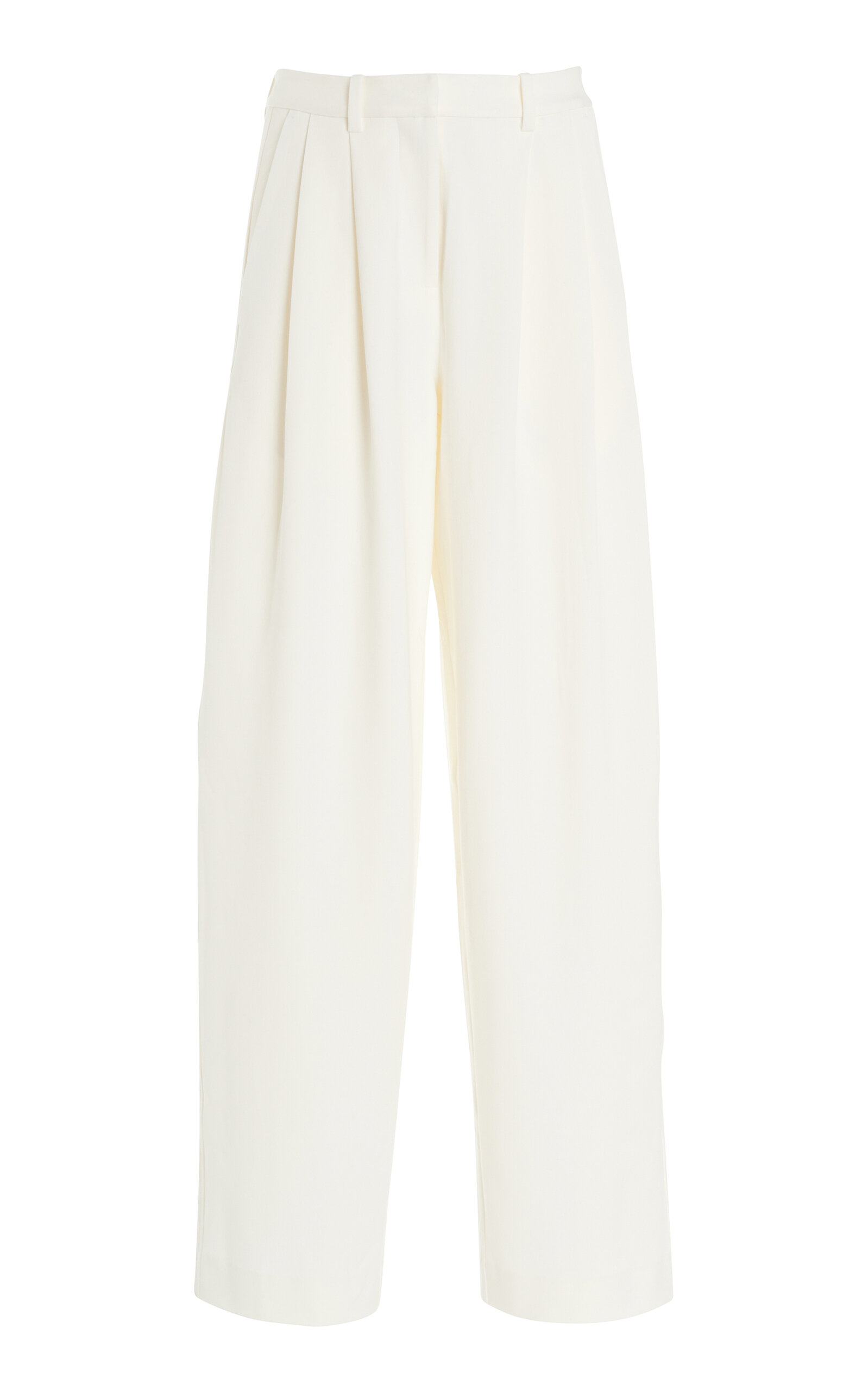 Shop Proenza Schouler White Label Eleanor Pleated Wide-leg Pants In Ivory