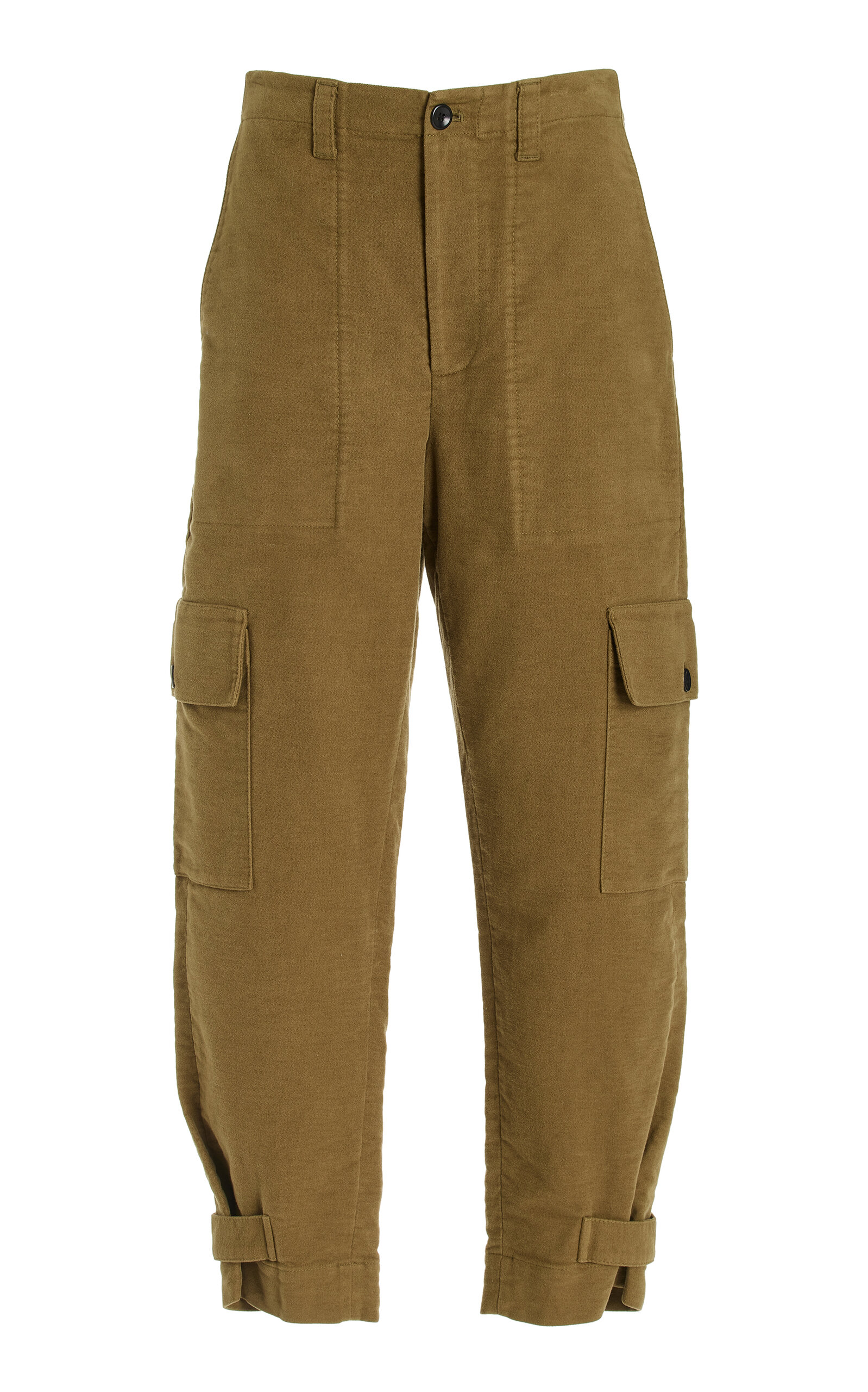 Shop Proenza Schouler White Label Kay Cropped Cotton Cargo Pants In Brown
