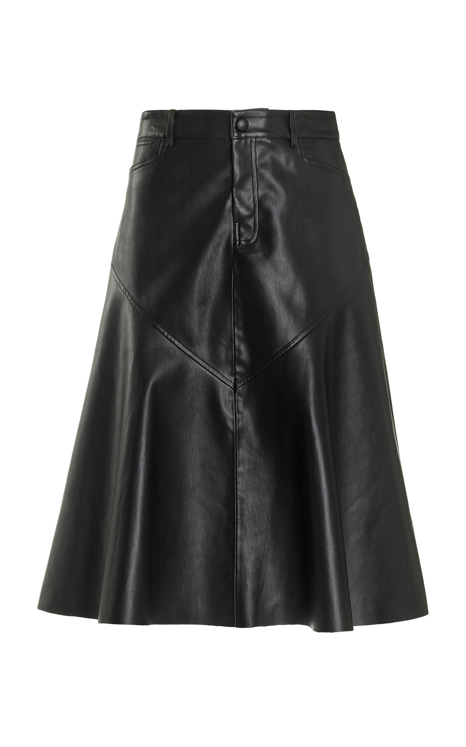 Shop Proenza Schouler White Label Jesse Faux Leather Midi Skirt In Black
