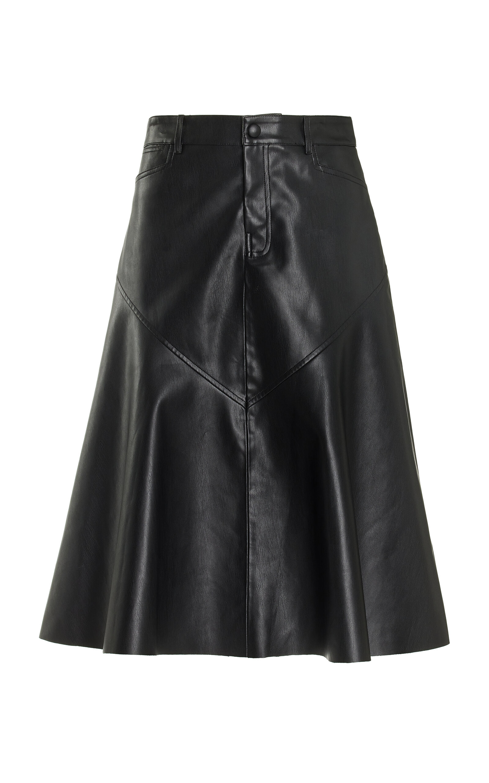 Proenza Schouler White Label Jesse Paneled Vegan Leather Midi Skirt In Black