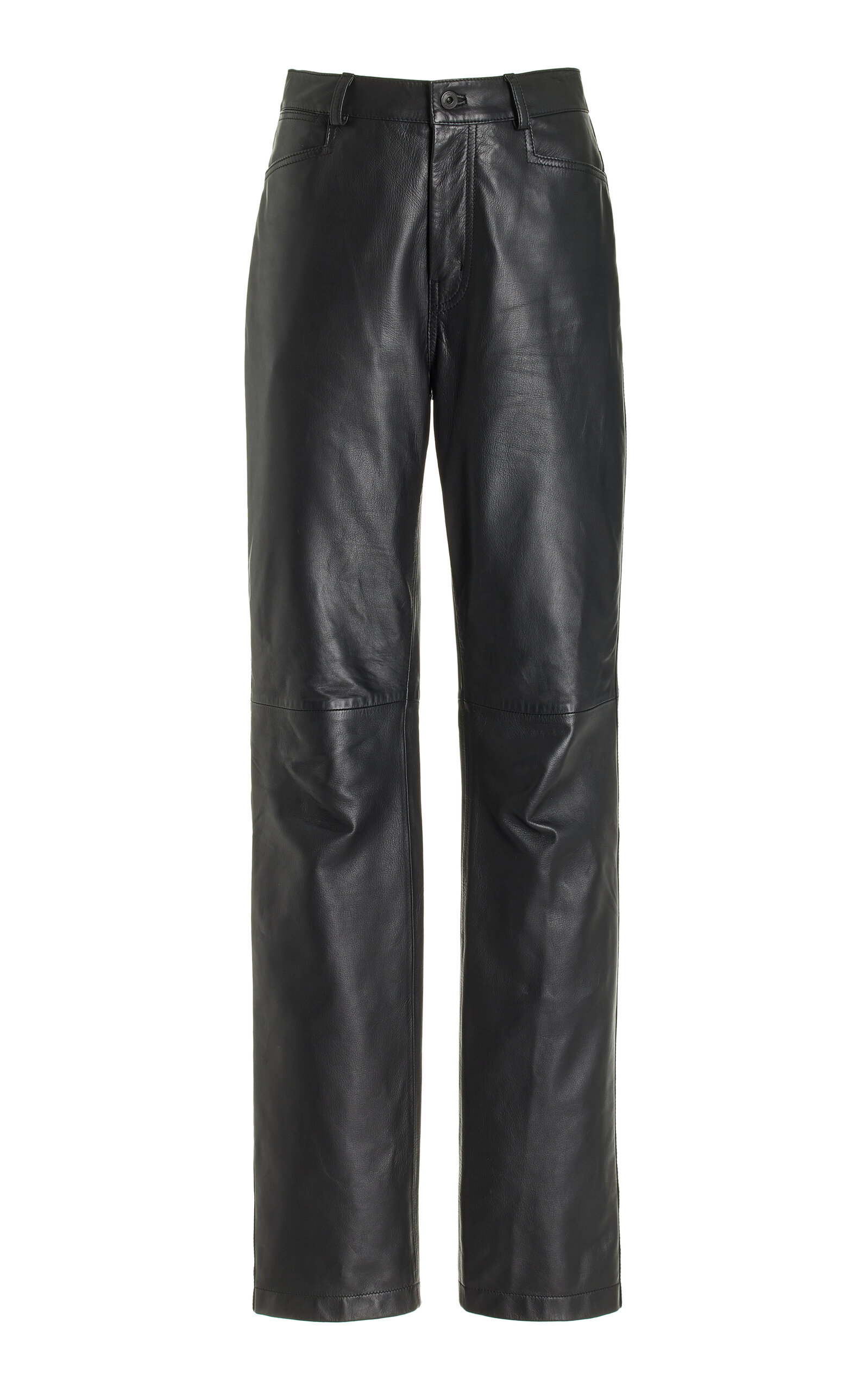 Proenza Schouler White Label Maxine Faux Leather Straight-leg Trousers In Black