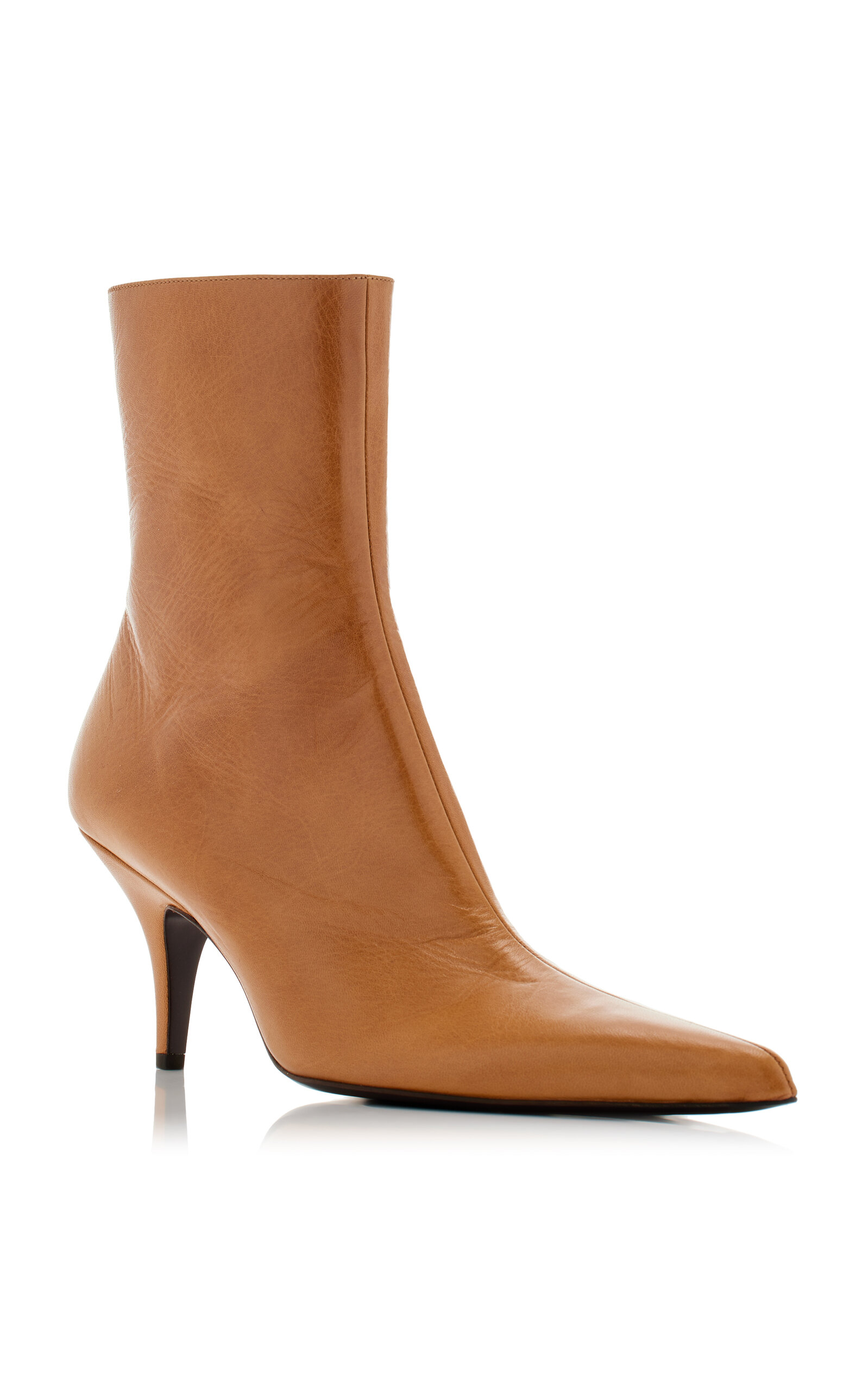 Shop The Row Sling Leather Ankle Boots In Tan