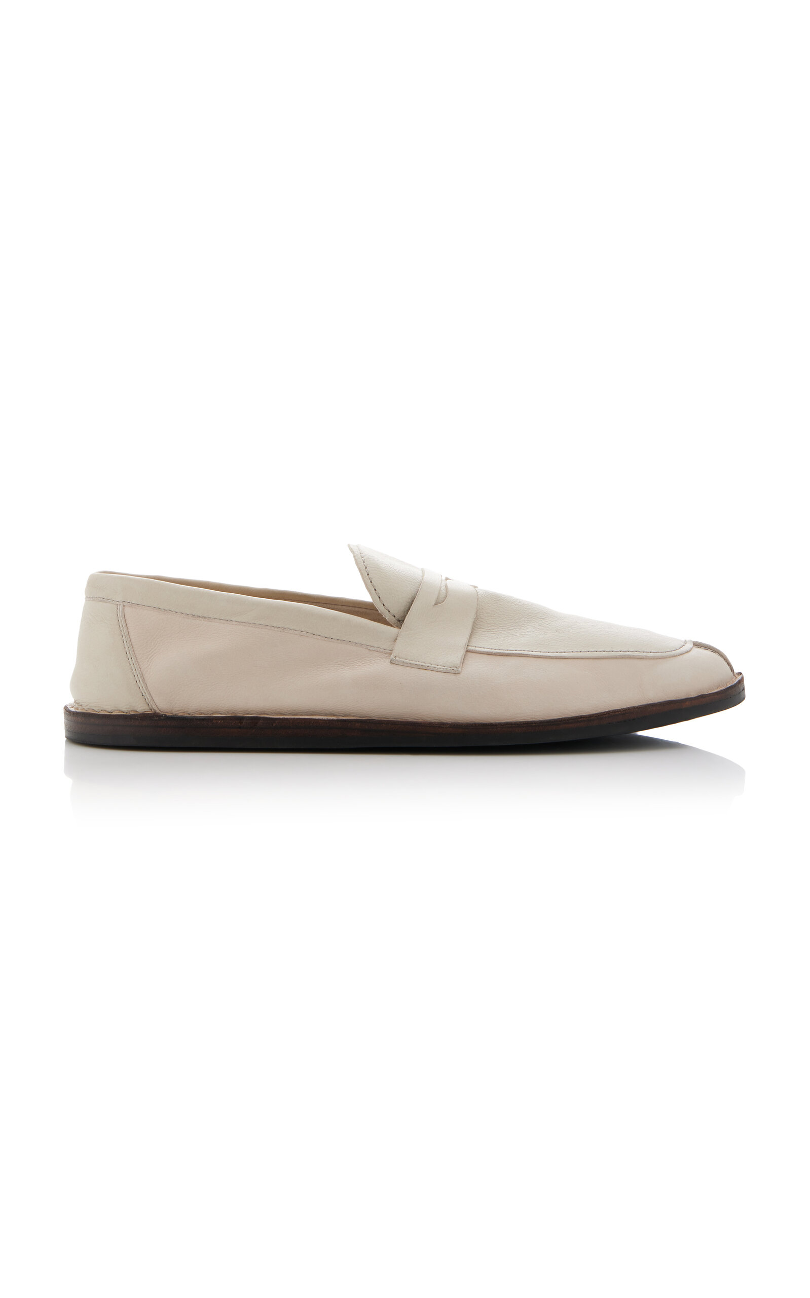 Shop The Row Cary Leather Loafers In White