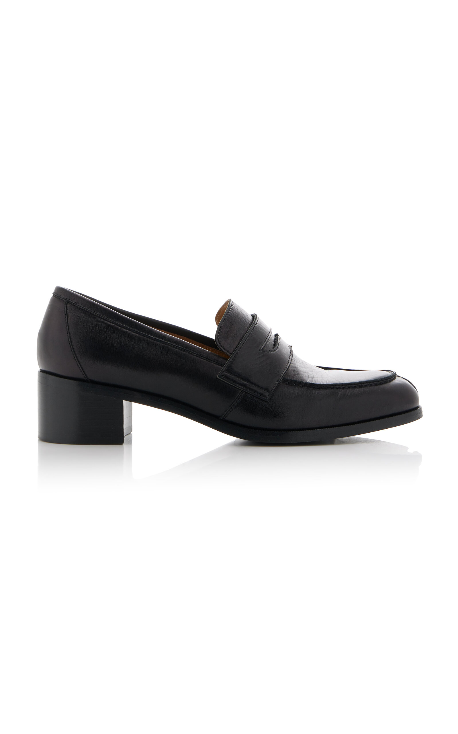 Shop The Row Vera Leather Loafers In Black