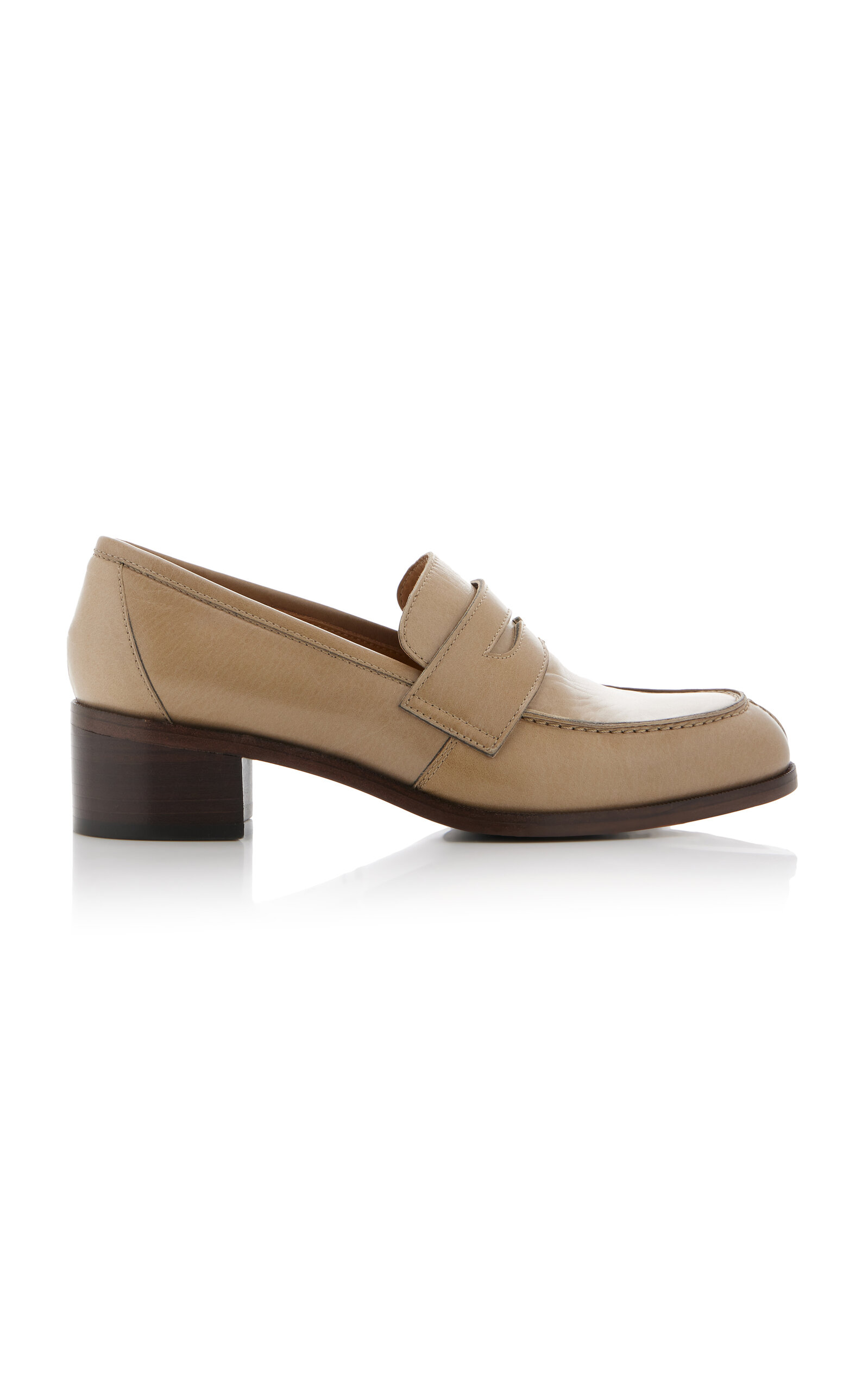 Shop The Row Vera Leather Loafers In Neutral