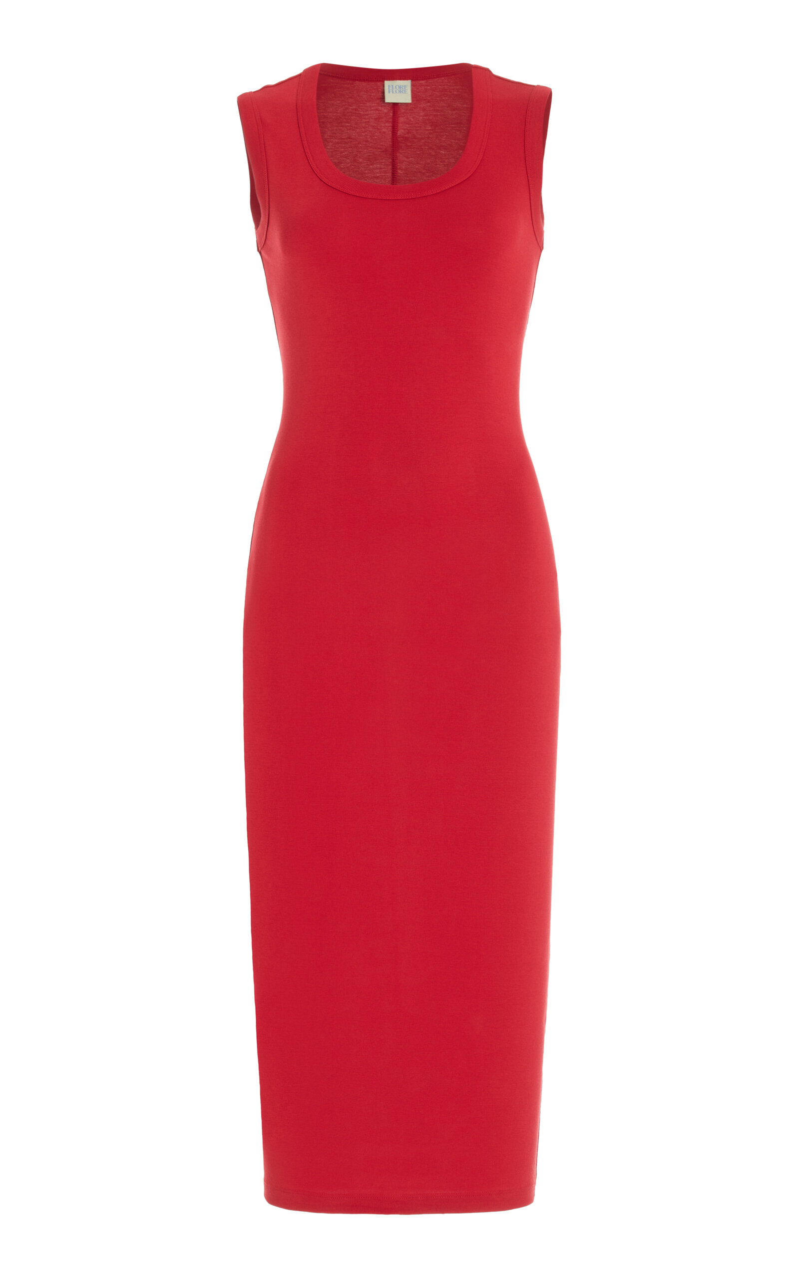 Flore Flore Exclusive Joline Organic Cotton Midi Dress - Red - XS