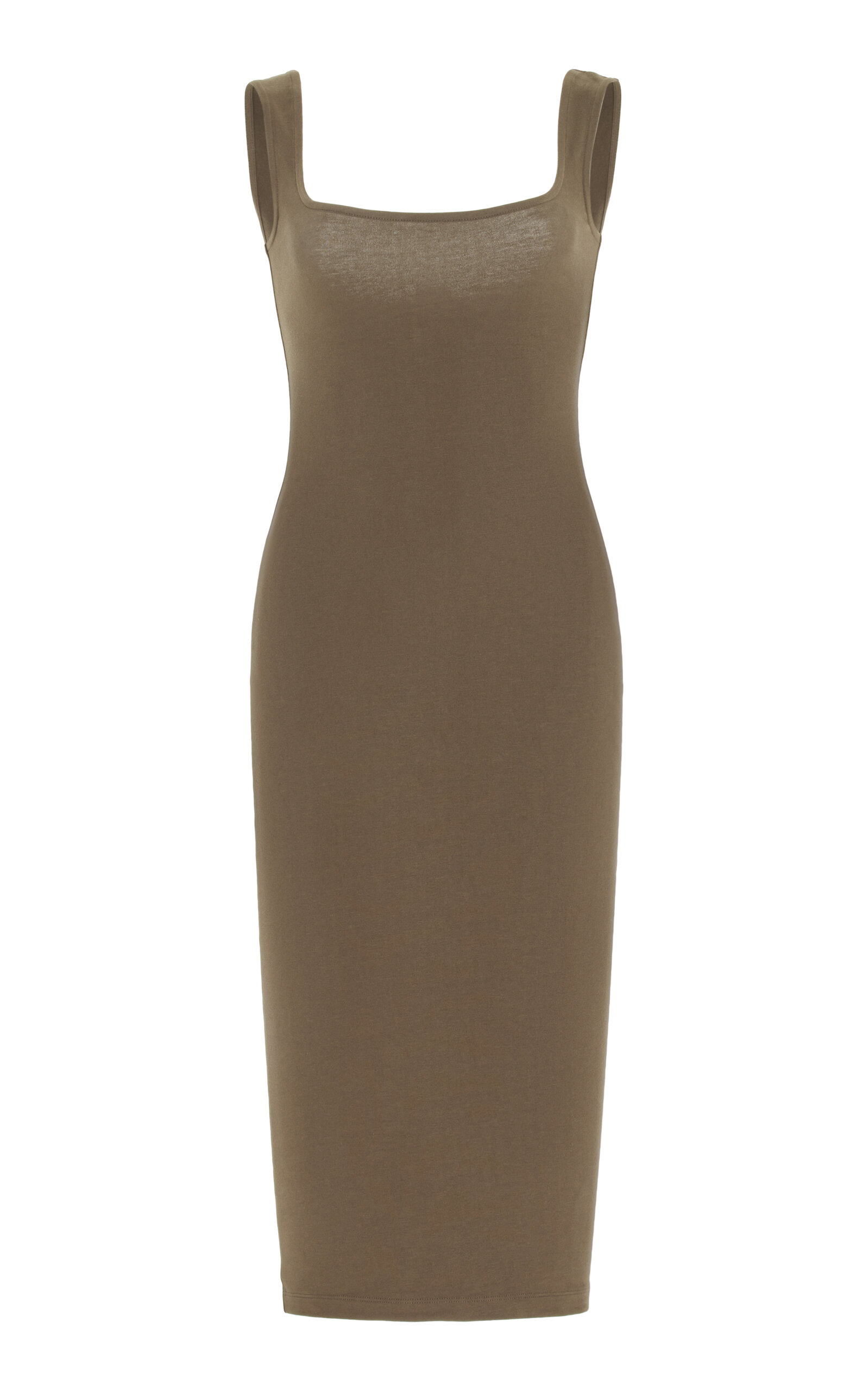 Flore Flore Nur Square Neck Organic Cotton Midi Dress - Green - XS