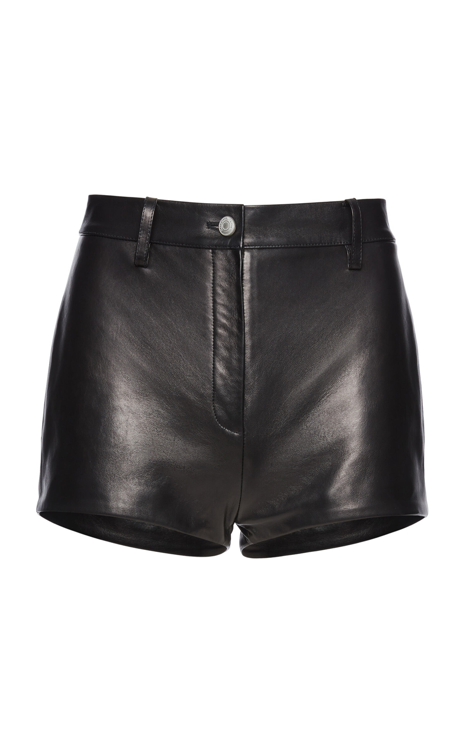 Magda Butrym High-rise Leather Mini Shorts In Black