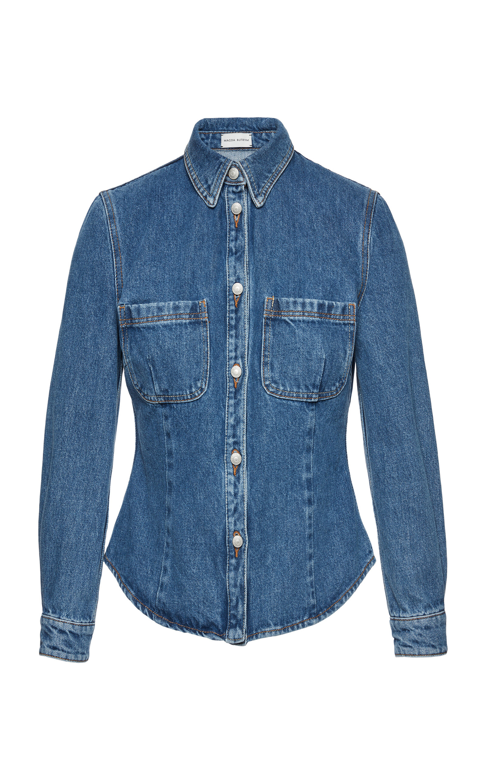 Shop Magda Butrym Denim Shirt In Blue