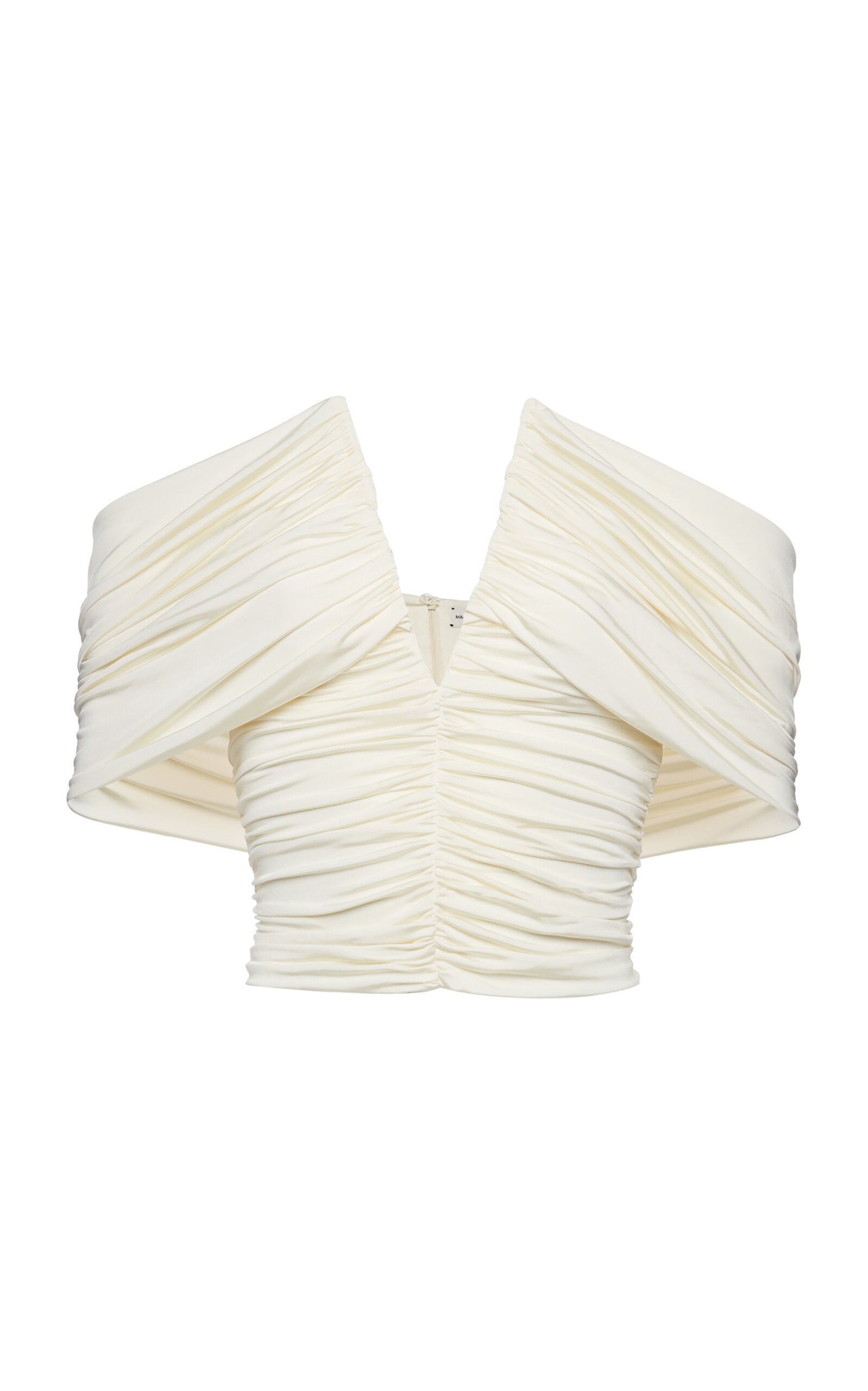 Magda Butrym Ruched Off-the-shoulder Top In Off-white