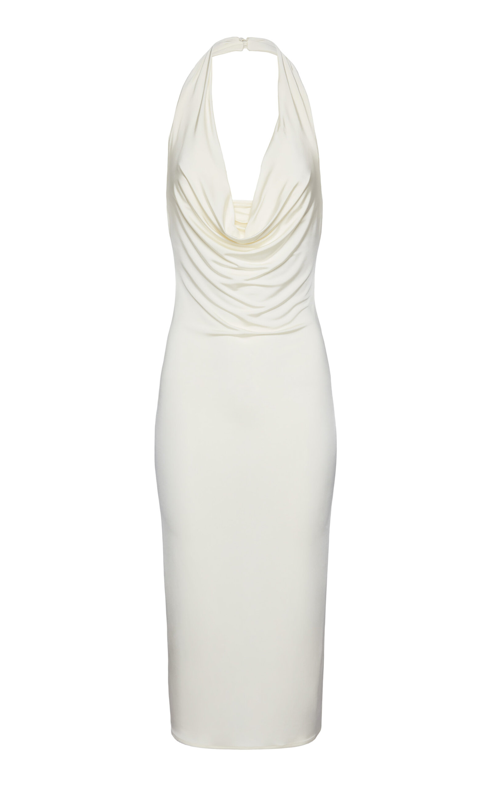 Magda Butrym Draped Halter Midi Dress In Off-white