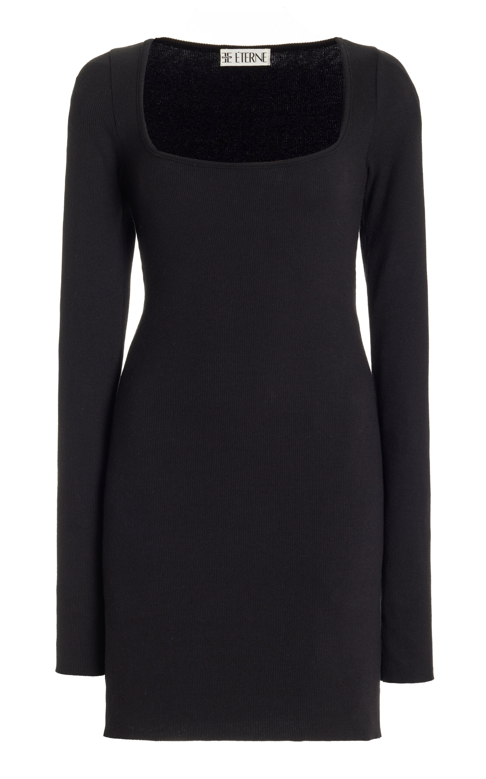 Shop Éterne Cotton-blend Mini Dress In Black