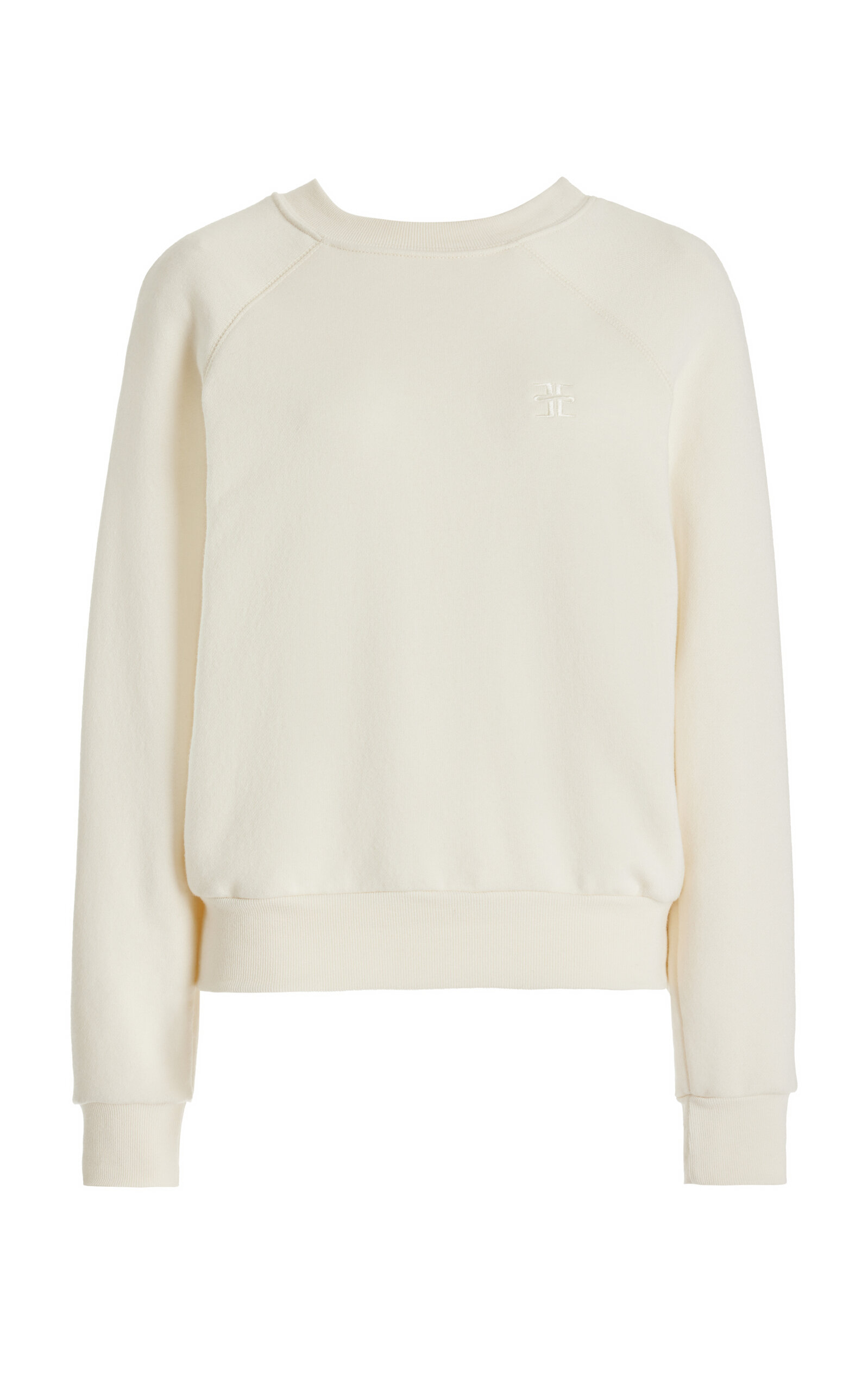 Éterne Beige Shrunken Sweatshirt In White