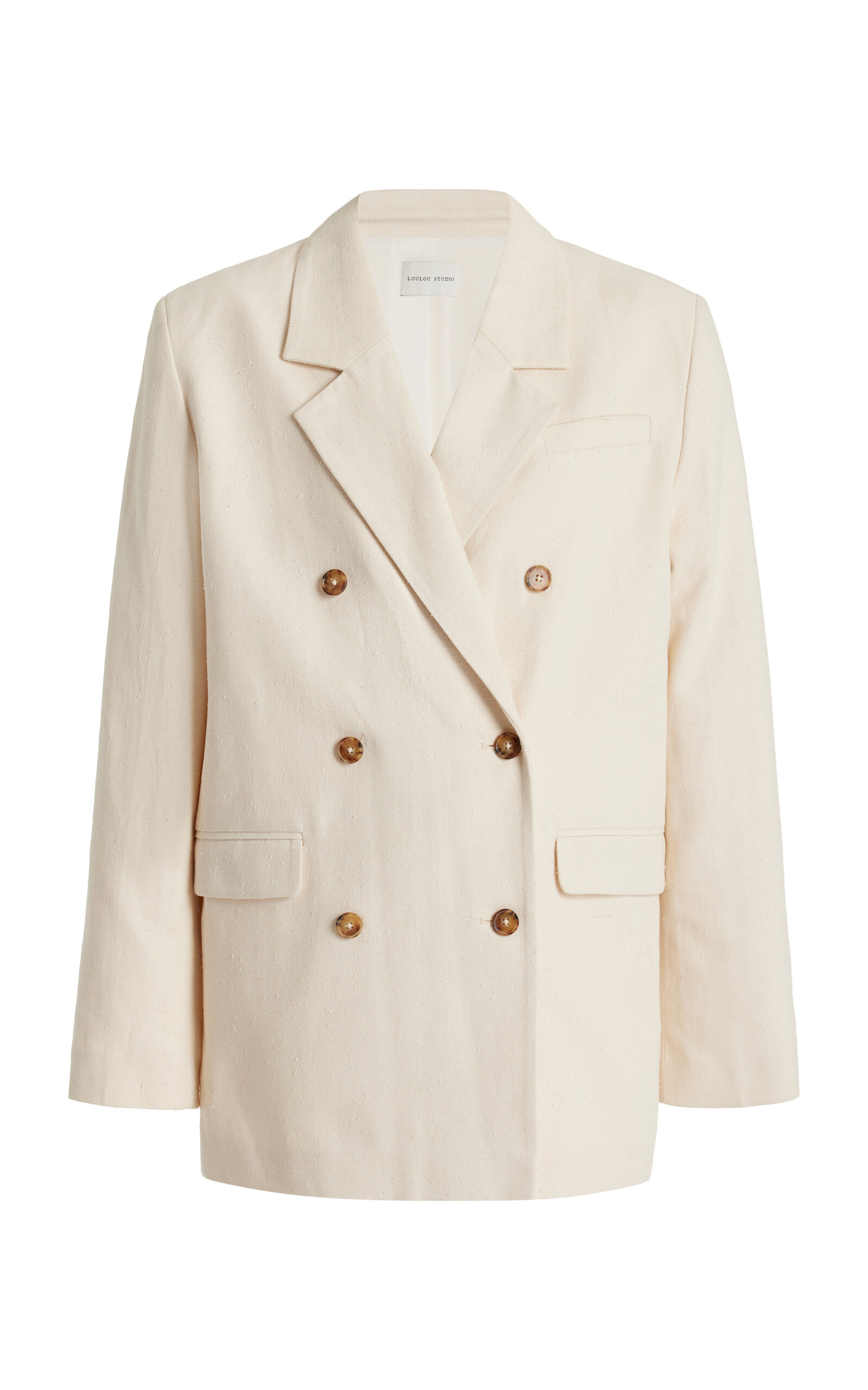 LOULOU STUDIO GORAK DOUBLE-BREASTED COTTON-BLEND BLAZER
